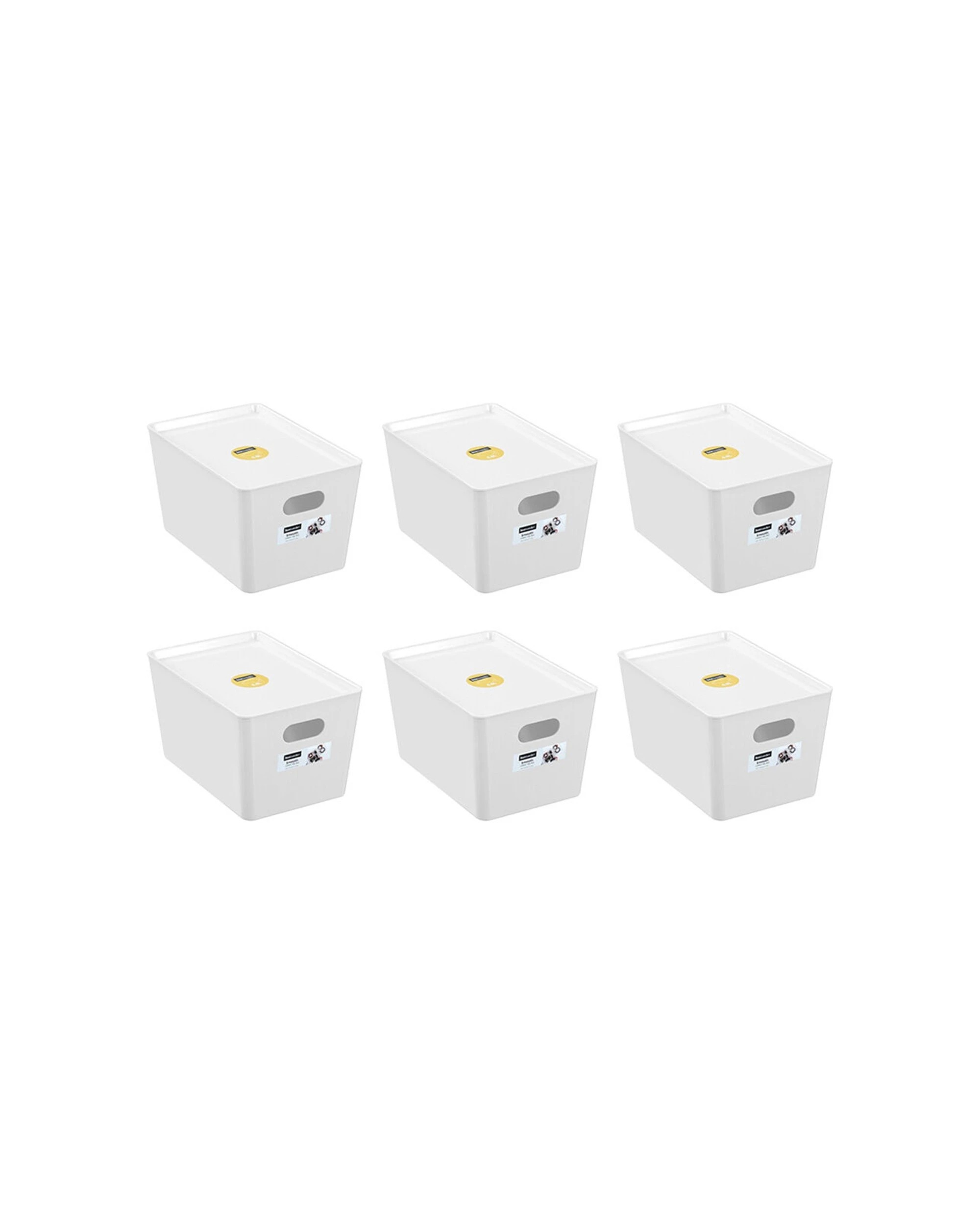 1 Boxsweden Smooth Tidy Storage Box 6PK 5.6L 26x17.5x14.5cm Stackable Lidded Pack - Assorted, 1 of 9