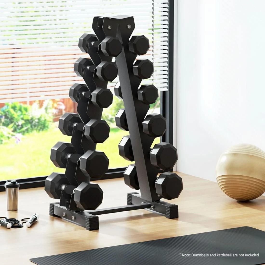 4 Everfit Dumbbells Rack 6 Tier Dumbbell Stand Home Gym Storage 200kg Capacity - Black, 4 of 6