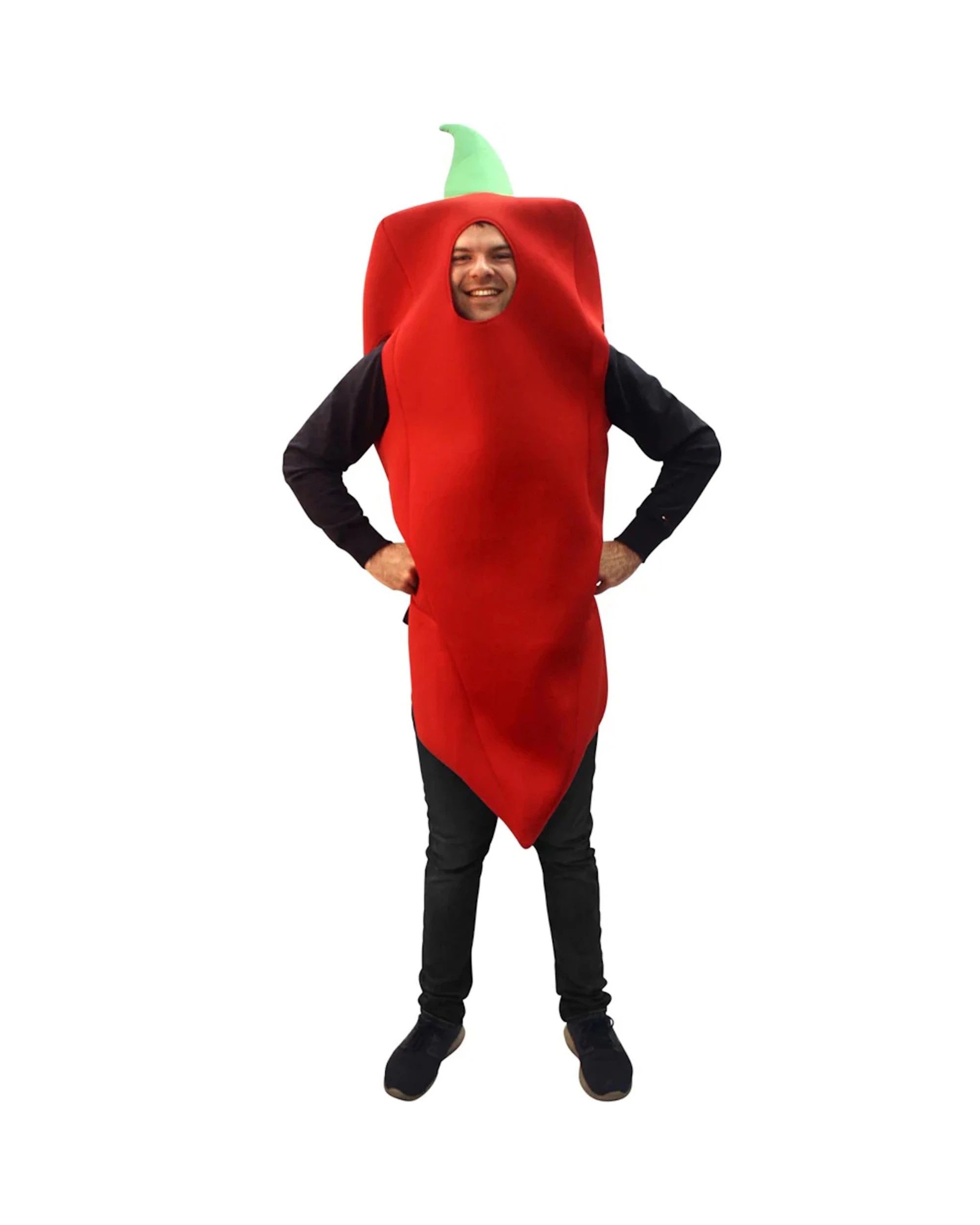1 Tomfoolery Adult Hot Pepper Chilli Costume One Size - One Size - Red, 1 of 2