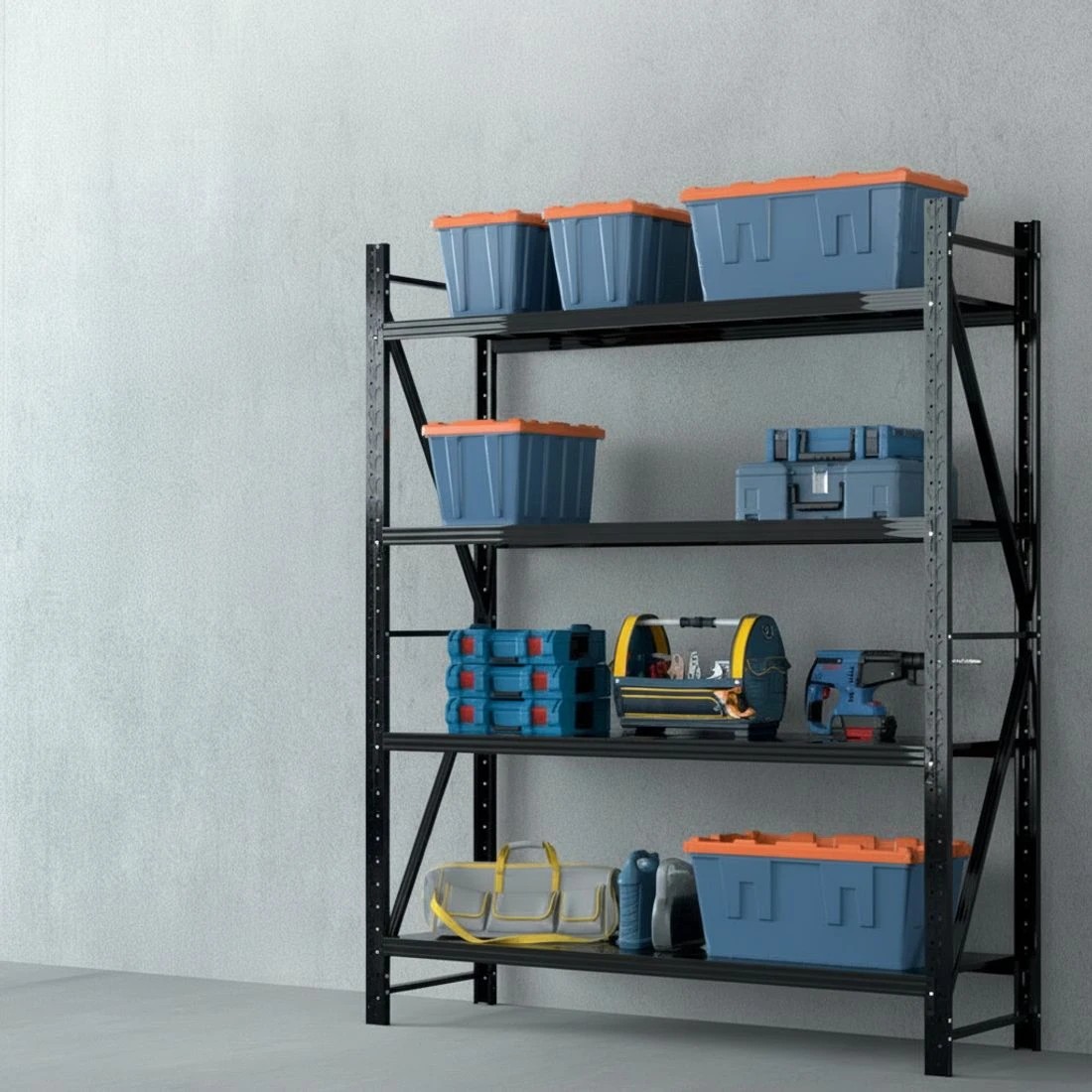 4 Giantz 4Mx2.4M Garage Shelving Warehouse Rack - Black, 4 of 6