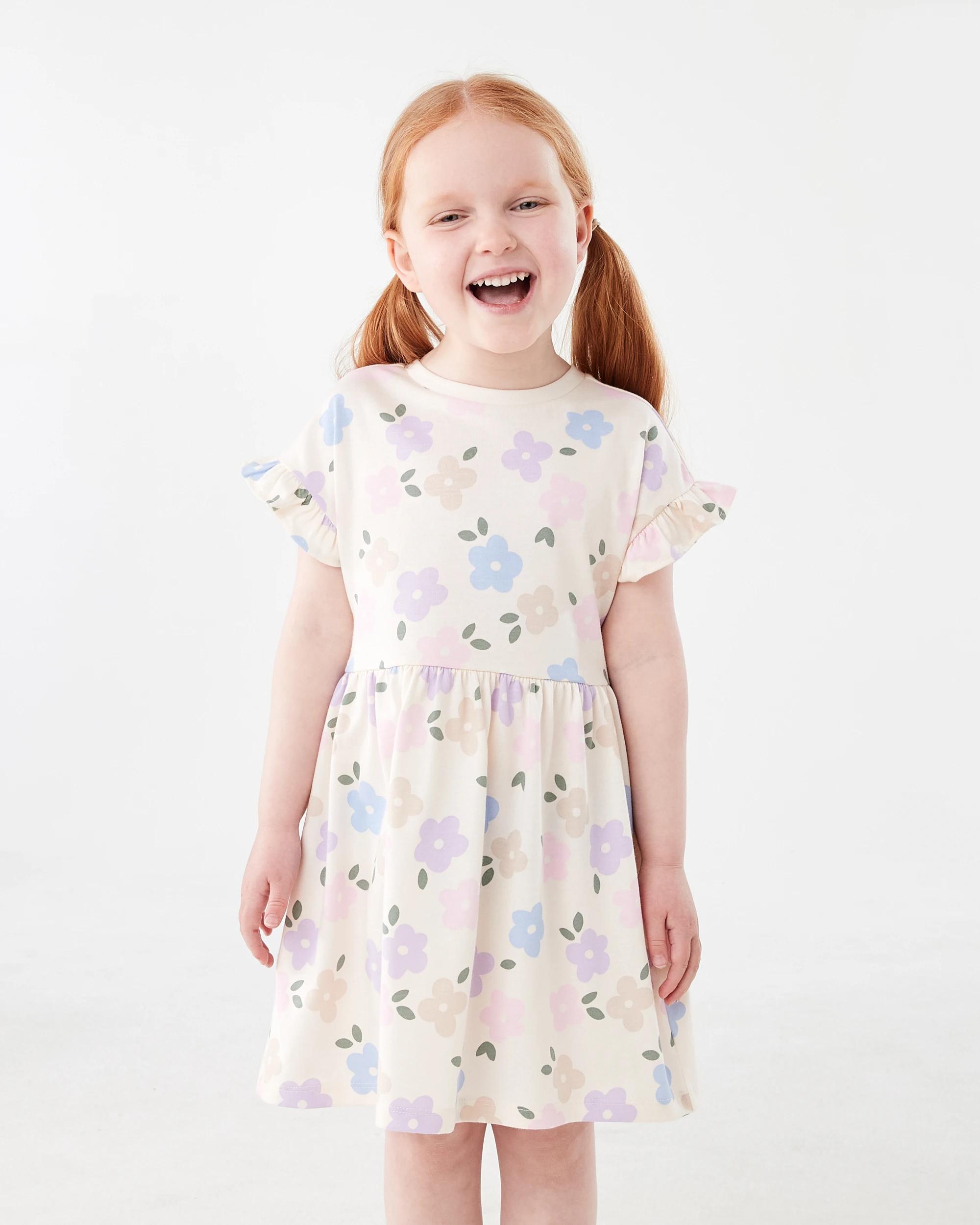 1 Jersey Dress Bge Floral, 1 of 8