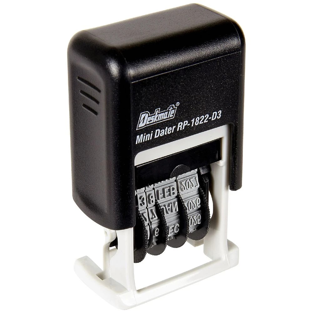 2 Deskmate Self Inking Mini Dater 3mm Black, 2 of 2