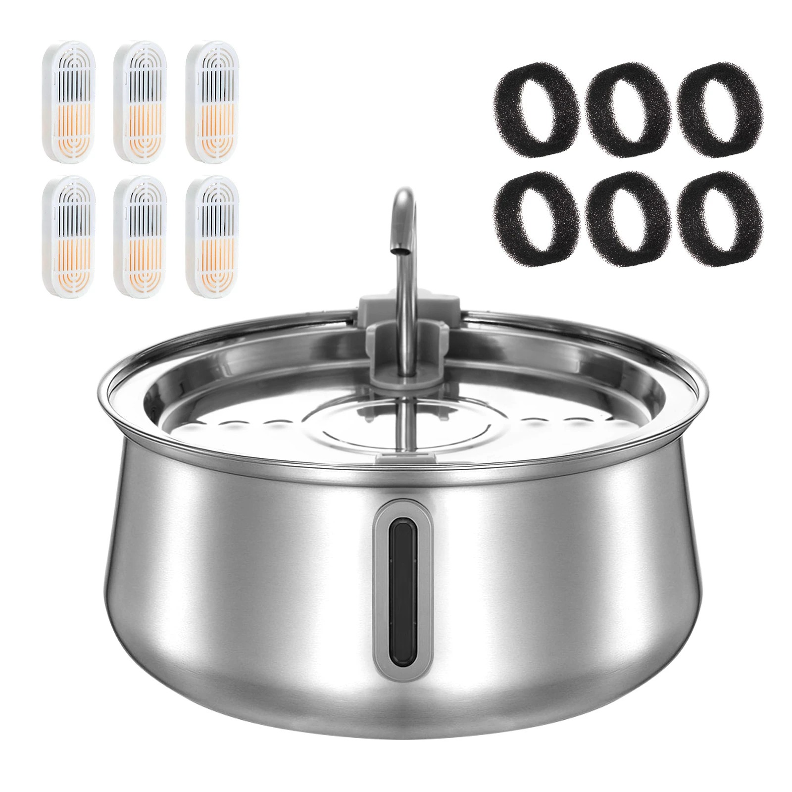 4 Pet Scene Automatic Cat Water Fountain Stainless Steel Electric LED, 4 of 7