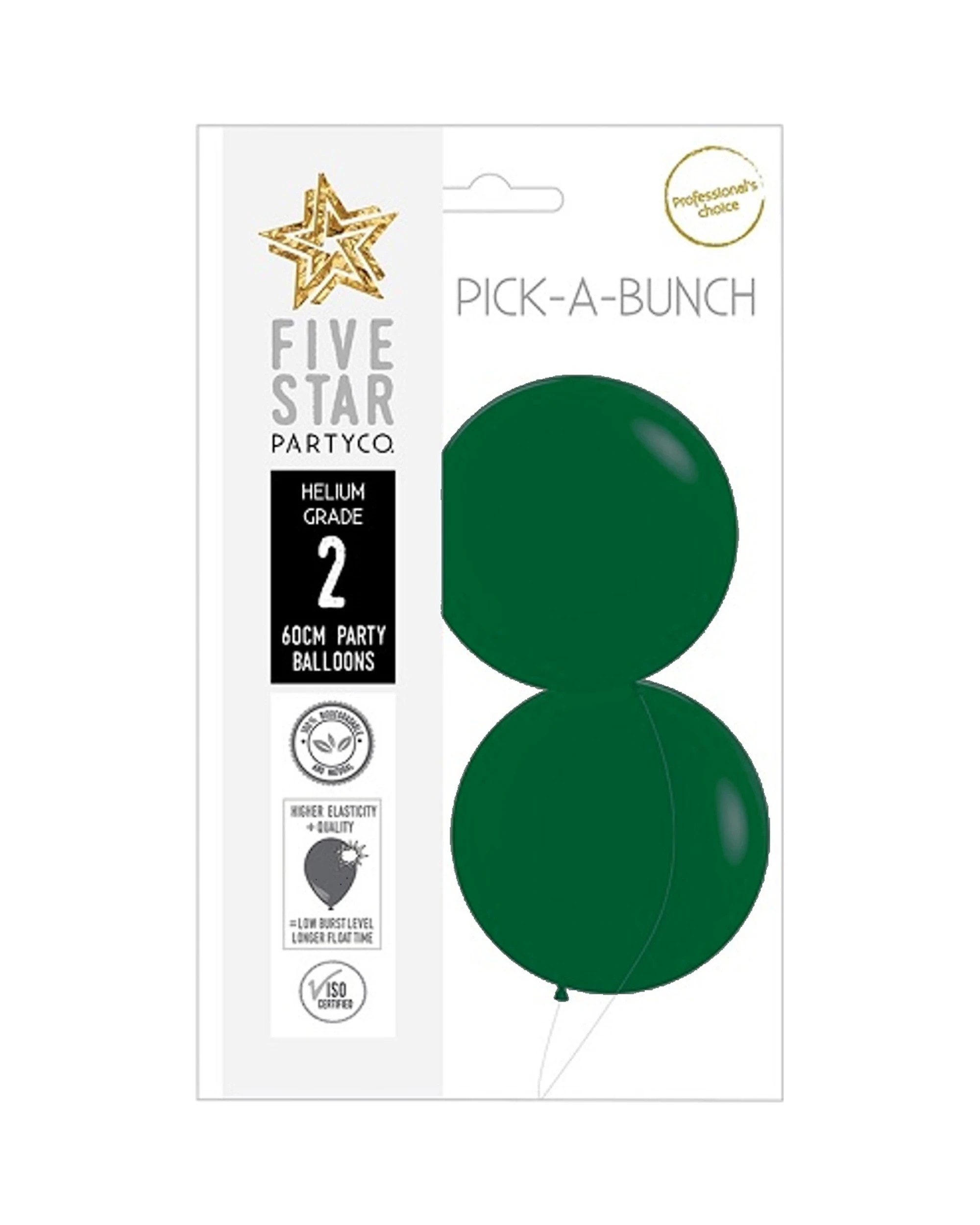 2 Five Star Jumbo 60cm Matte Forest Balloon Round Pack of 2 - Green, 2 of 2