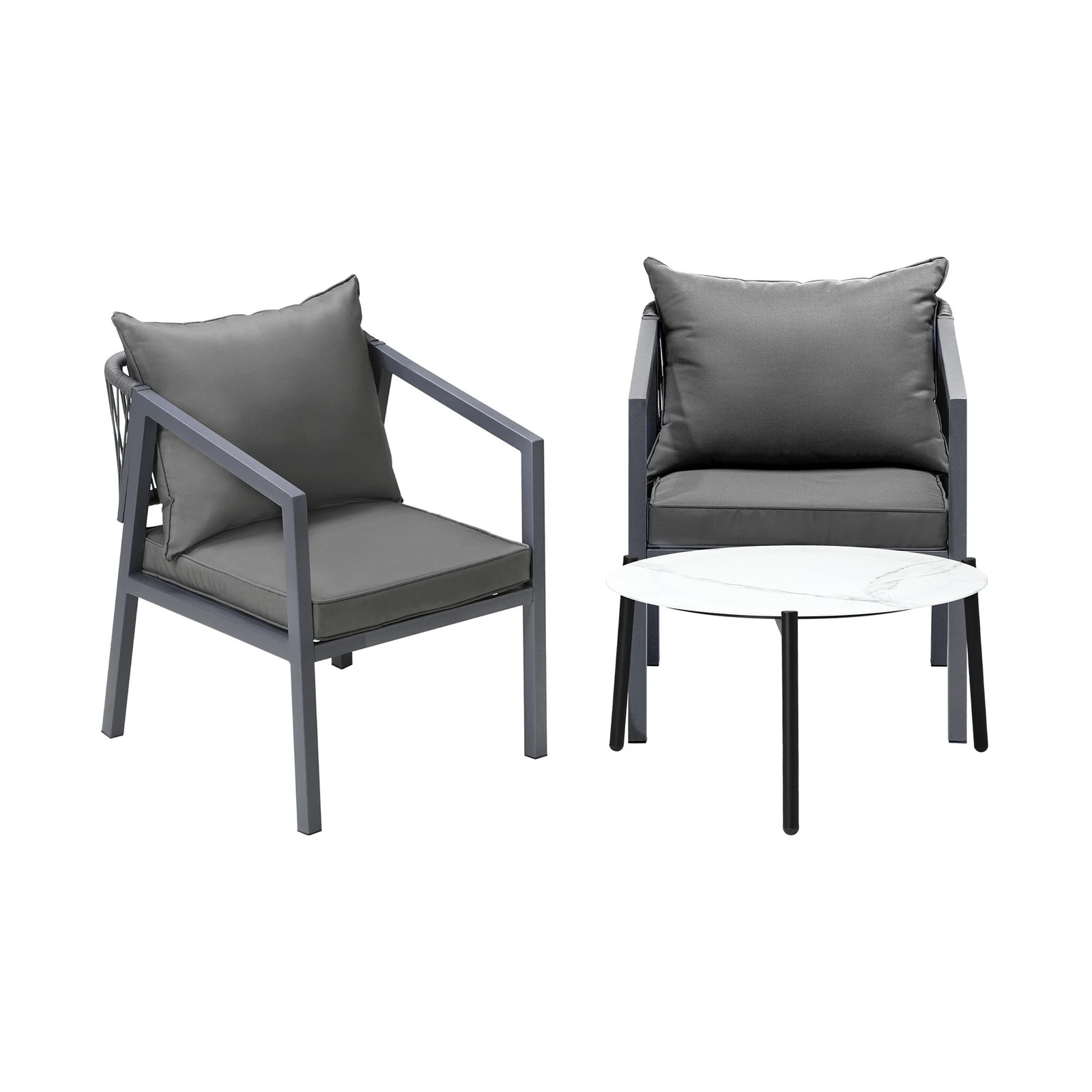 9 Livsip 3PCS Outdoor Patio Setting Furniture Lounge Set White 70cm Coffee Table - Multi, 9 of 9