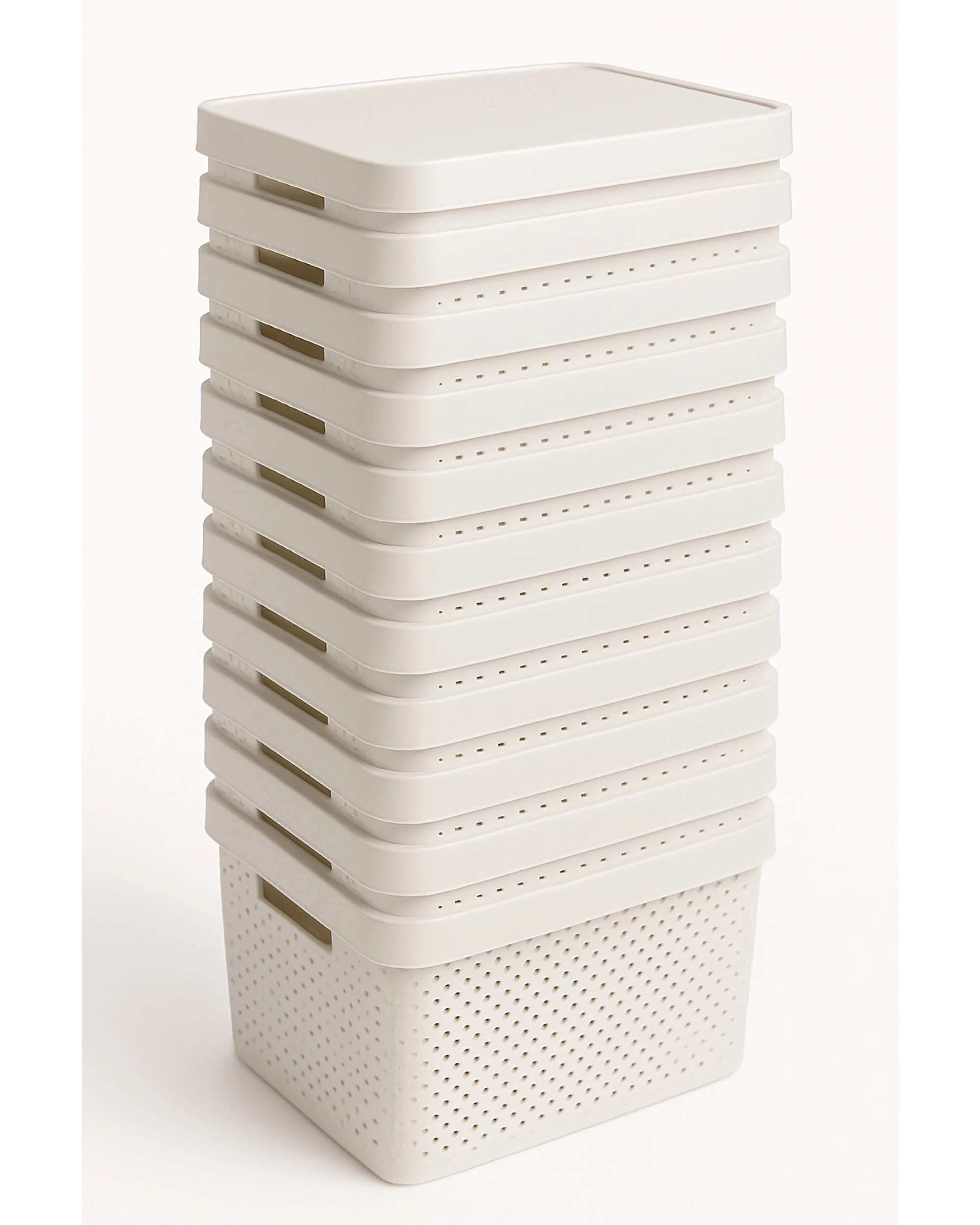 1 BR Home Stackable Plastic Storage Box Containers with Lid - 17L Capacity, Set of 12, 1 of 4