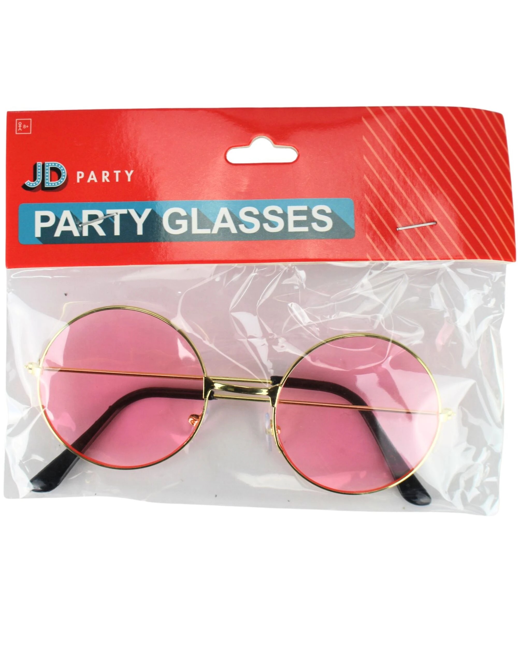 2 JD Party Adult Pink Round Hippie Party Glasses - One Size - Pink, 2 of 2
