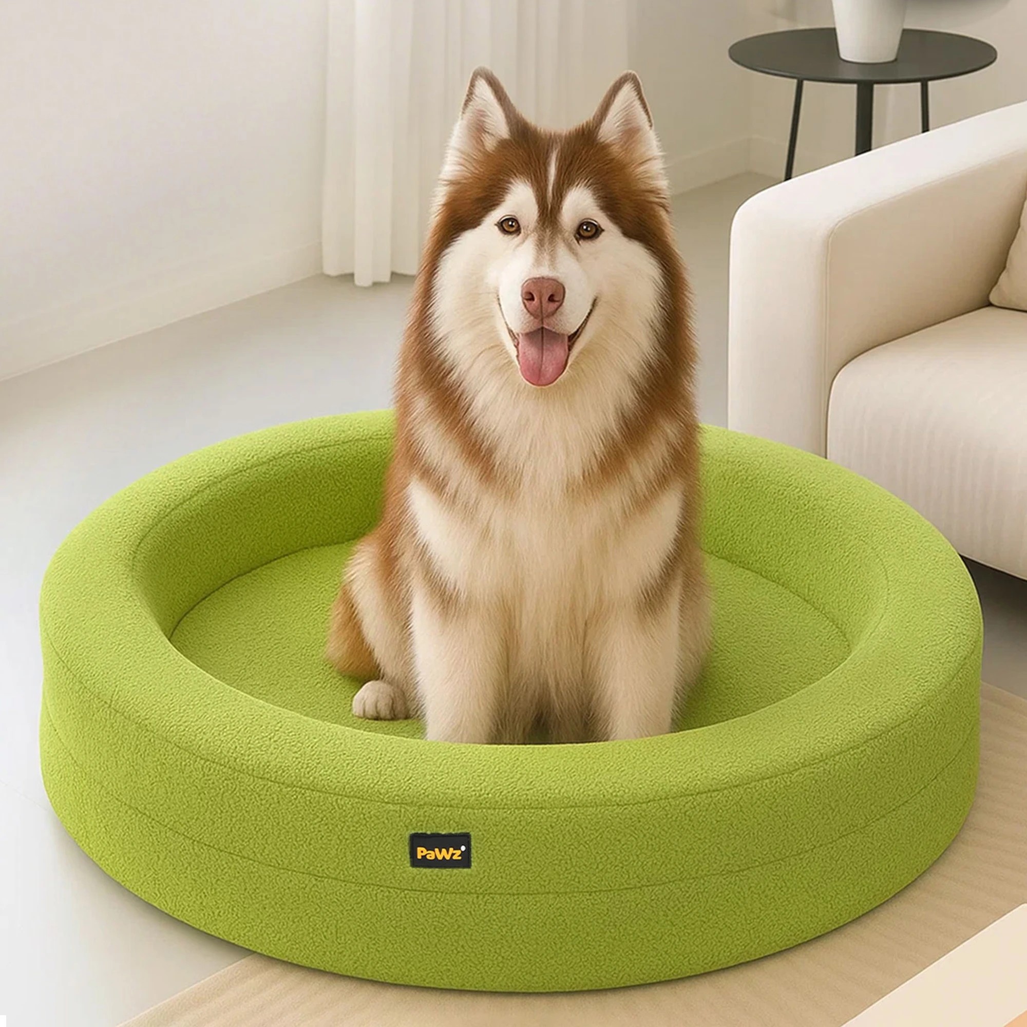 7 Pawz Washable Round Pet Bed  XXL - Green, 7 of 9
