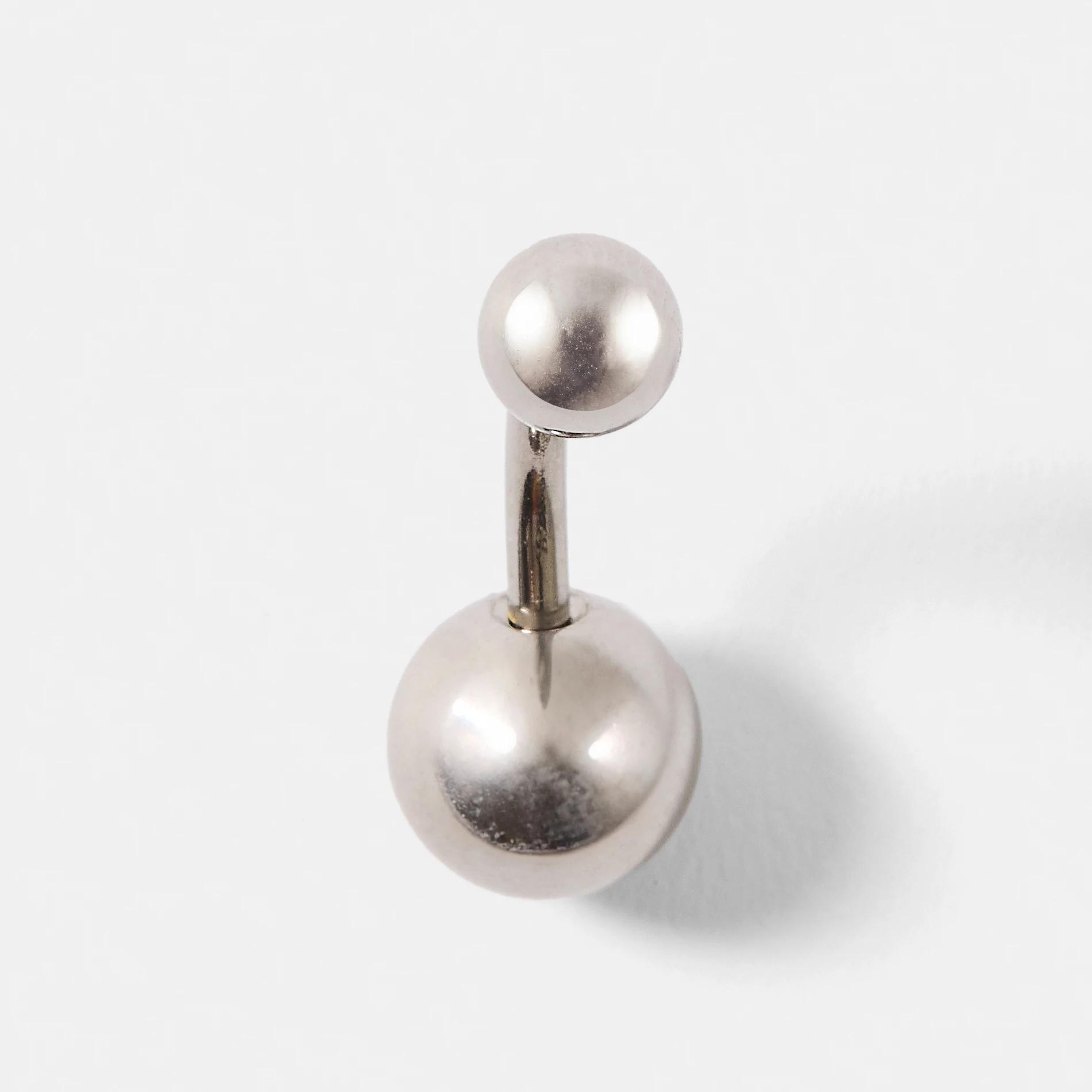 2 Surgical Steel Belly Piercing Body Jewellery - Silver Tone SILVER, 2 of 3
