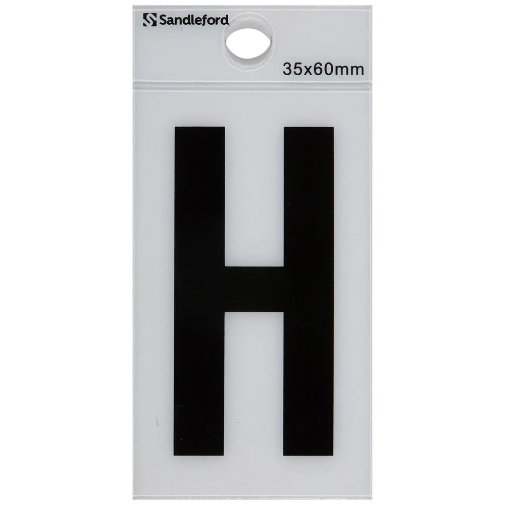 1 Sandleford H Self-adhesive Letter White 60 x 35mm, 1 of 1