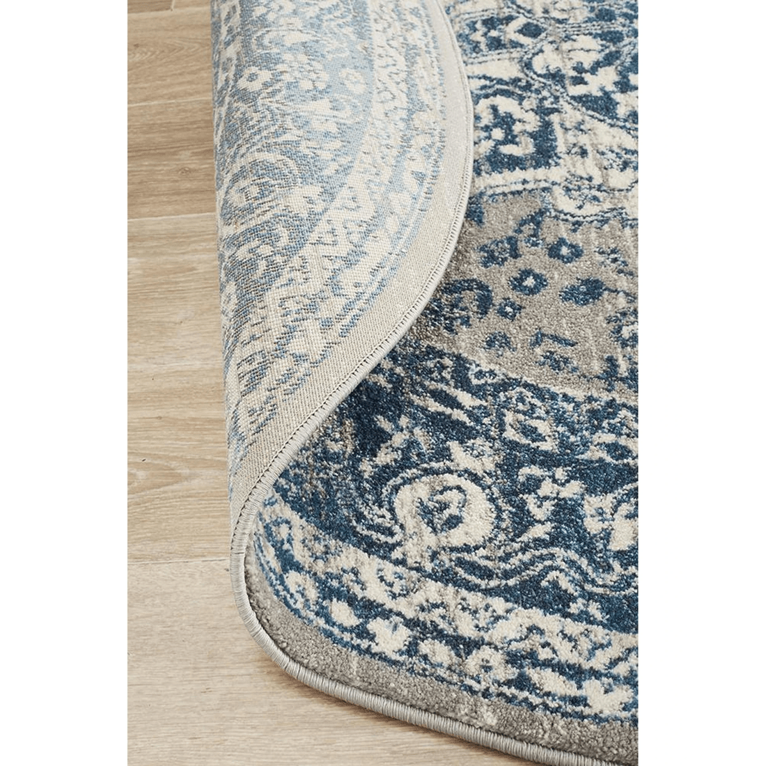 7 Rug Culture Babylon 207 Blue Round Rug - 150 cm, Polypropylene, Power-loomed, 10 mm Pile - Assorted, 7 of 7