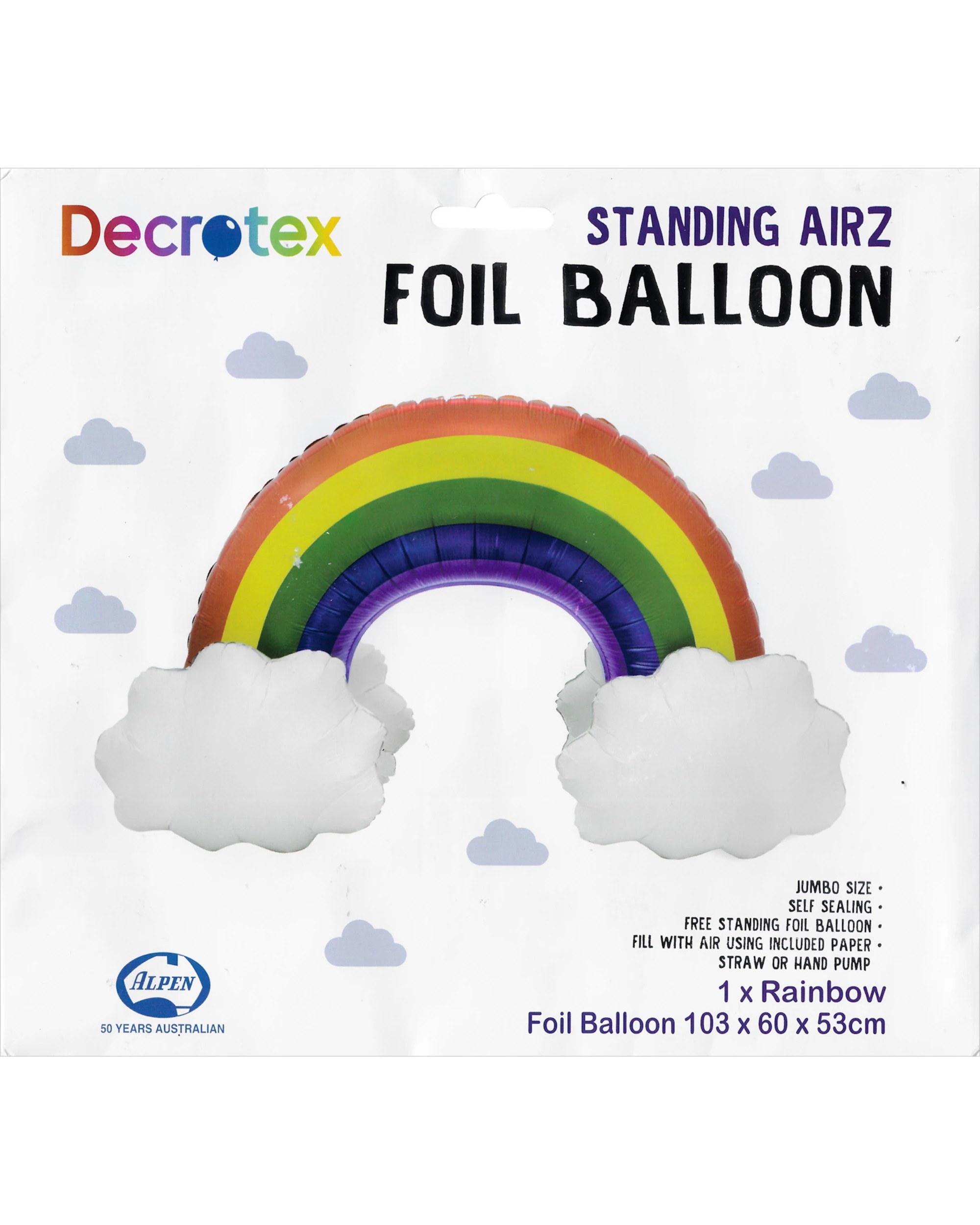 2 Alpen Standing Airz Rainbow Air Fill Foil Balloon 103cmMulti - Multi, 2 of 3