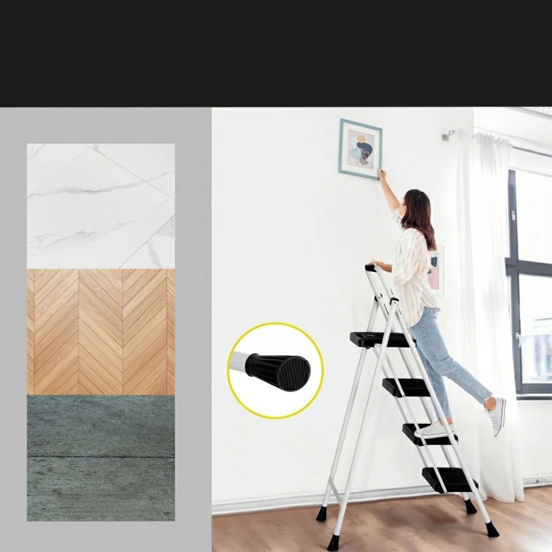 Giantz 4 Step Ladder Multi-Purpose Folding Steel Light Weight Platform ...