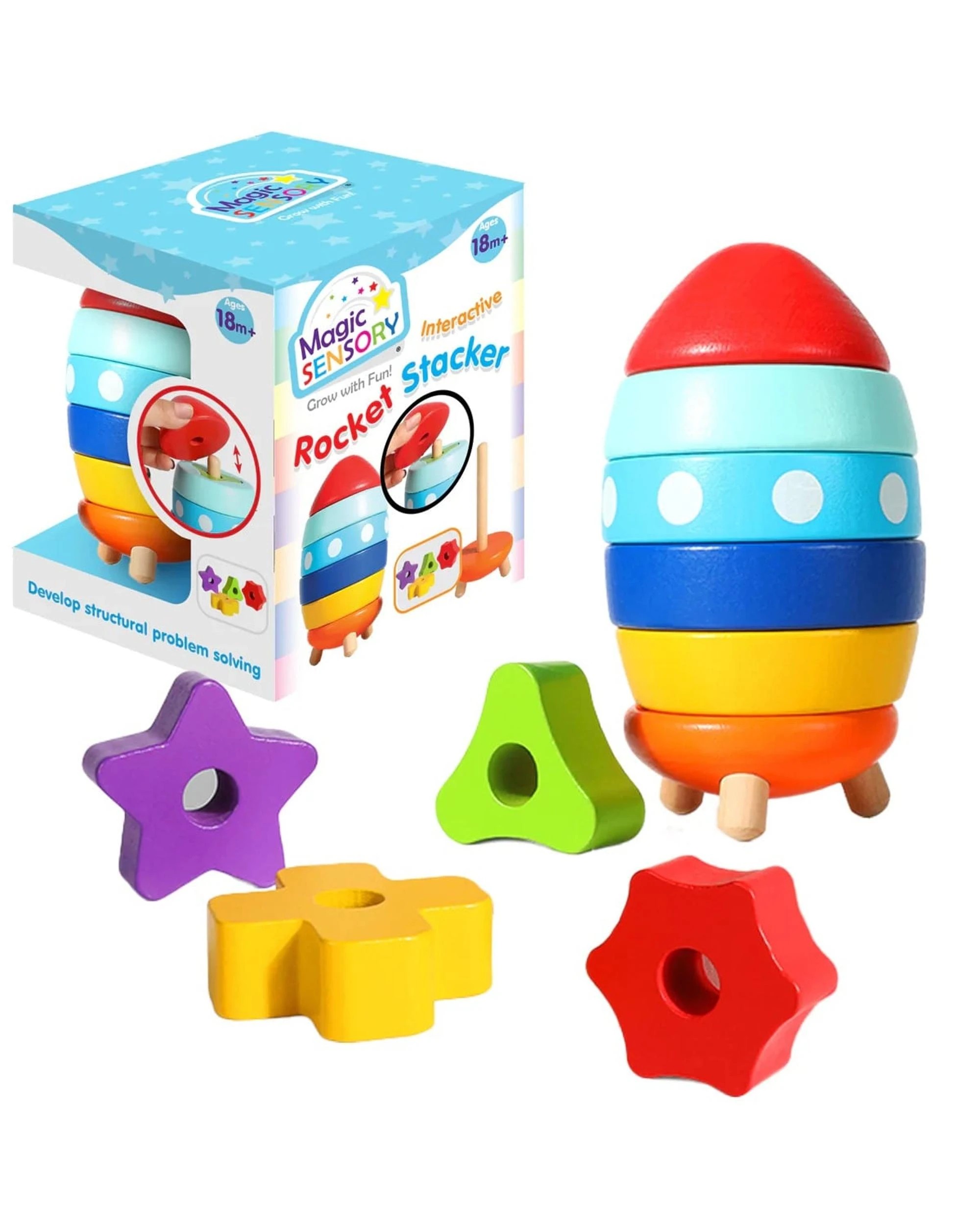 1 Magic Sensory Interactive Rocket Stacker, 1 of 6