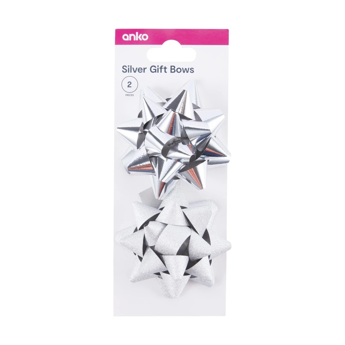 1 2 Piece Gift Bows - Silver Look, 1 of 3