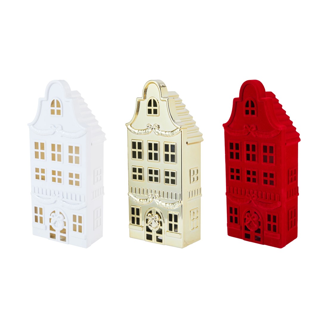 1 Metallic/Flocked/White House - Assorted, 1 of 5