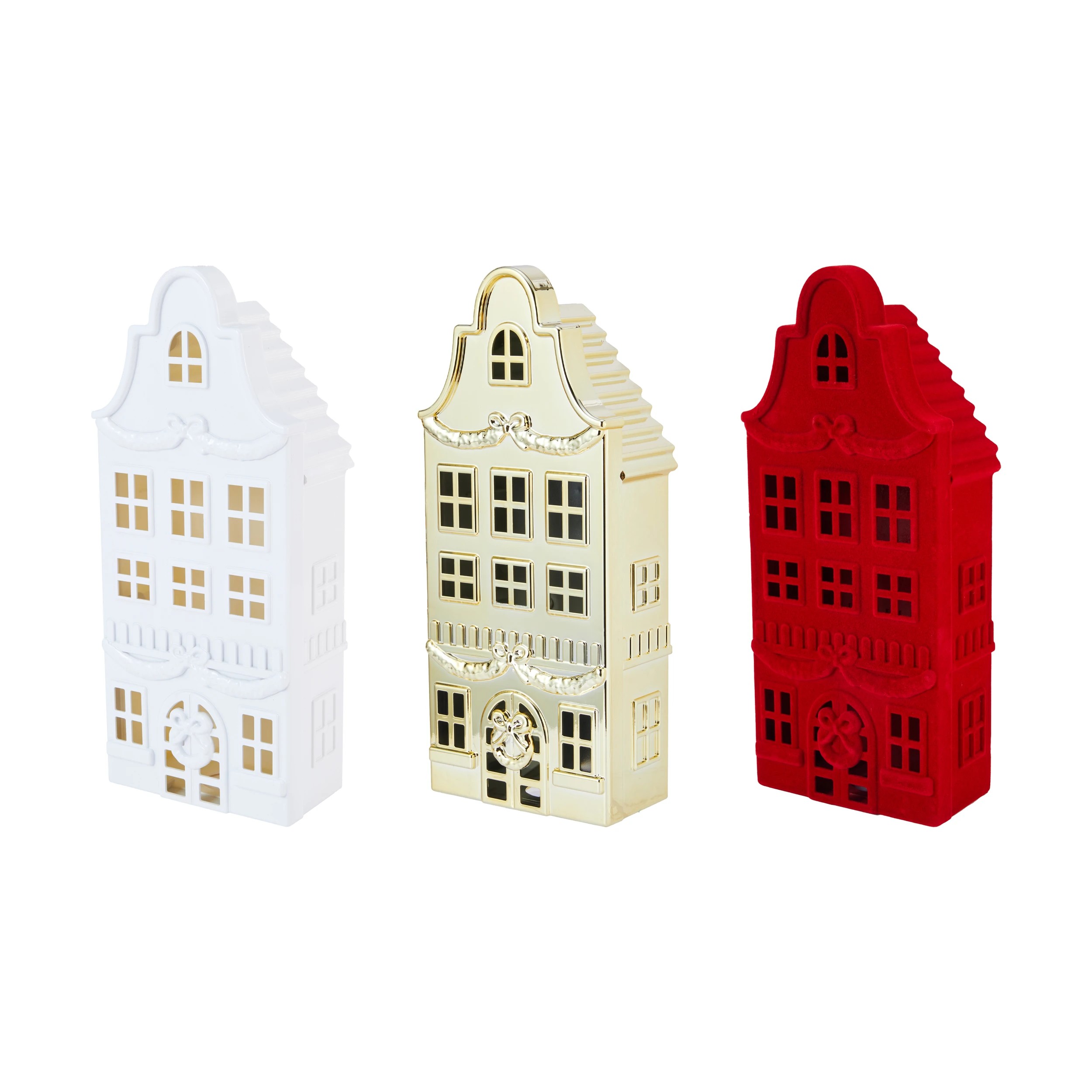 1 Metallic/Flocked/White House - Assorted, 1 of 5