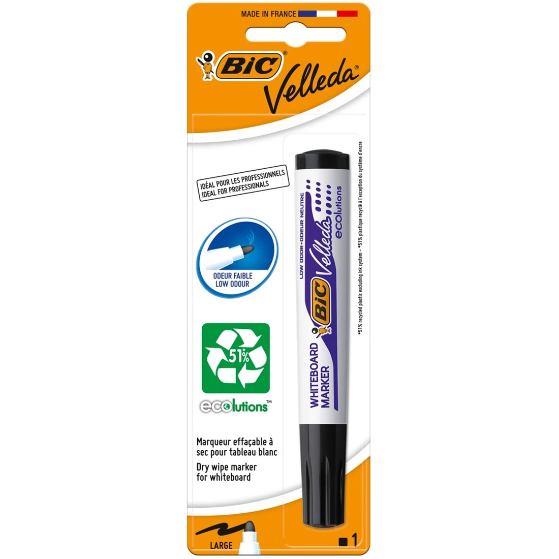 1 BIC Velleda ECOlutions Whiteboard Marker - Black, 1 of 5