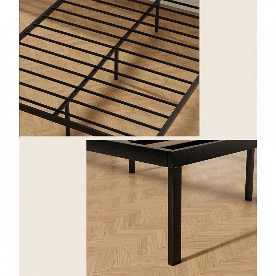 6 Artiss Bed Frame Queen Size Metal Frame PAULA - Black, 6 of 7