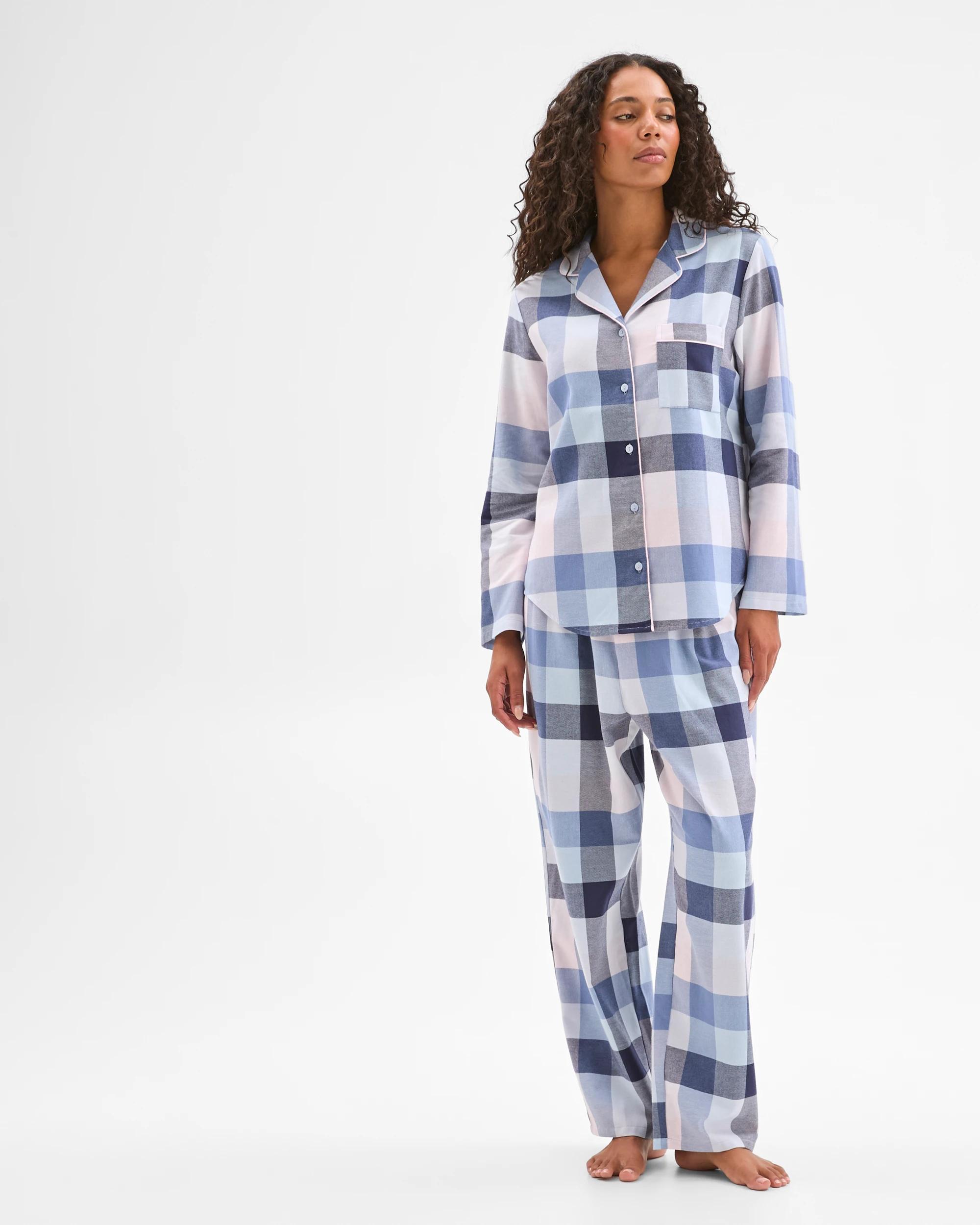 1 Target Woman Australian Cotton Flannelette Pyjama Set BUFFALO CHECK BLUE, 1 of 6