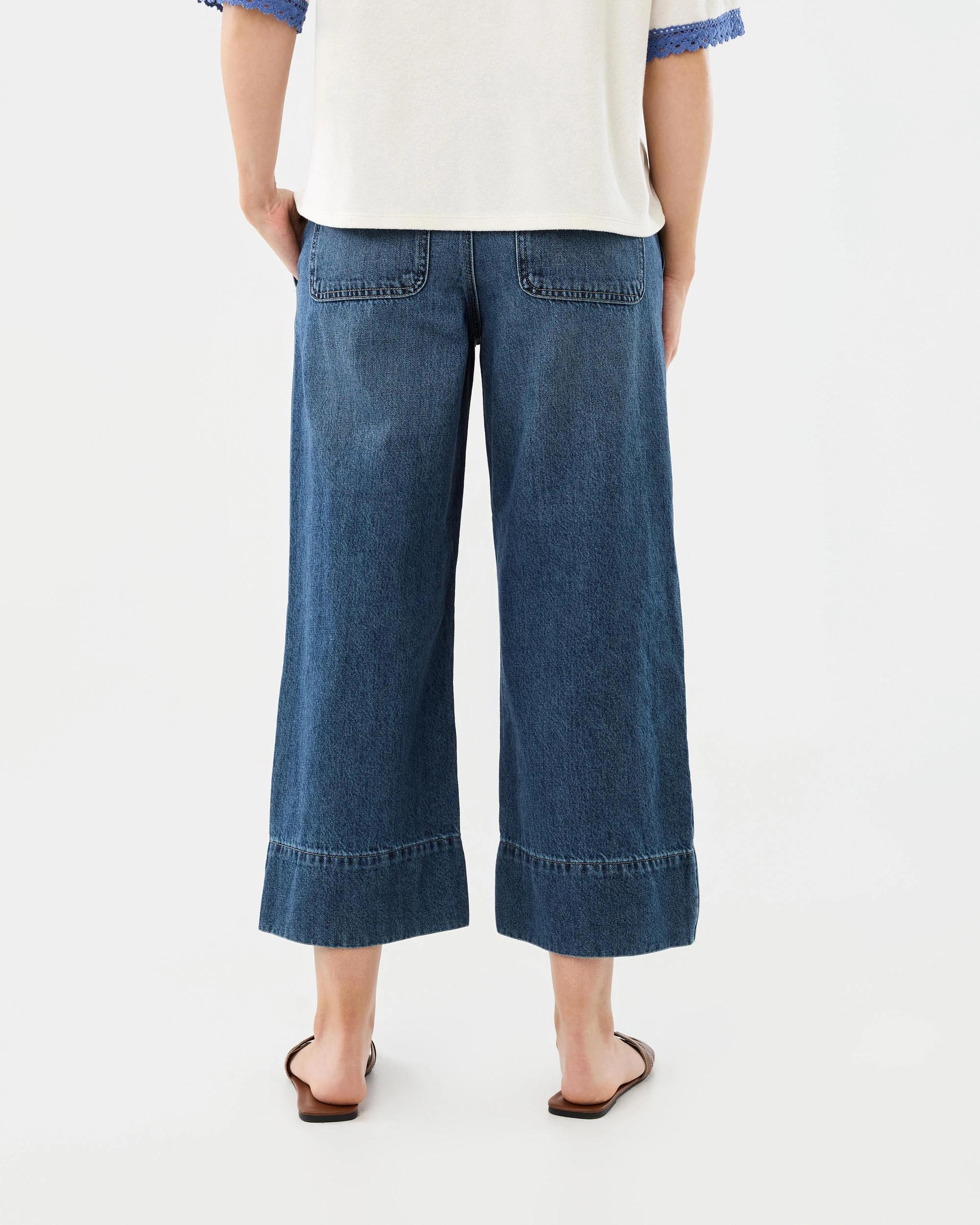 3 Wide Leg Cropped Jeans Indigo Wsh, 3 of 8