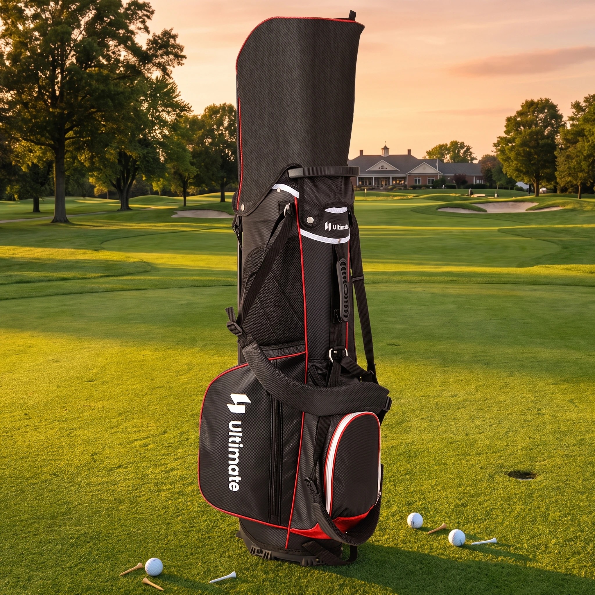 2 Costway Golf Stand Bag Portable Golf Cart Bag Travel Bag w/14 Full Length Dividers & Rain Hood, 2 of 9