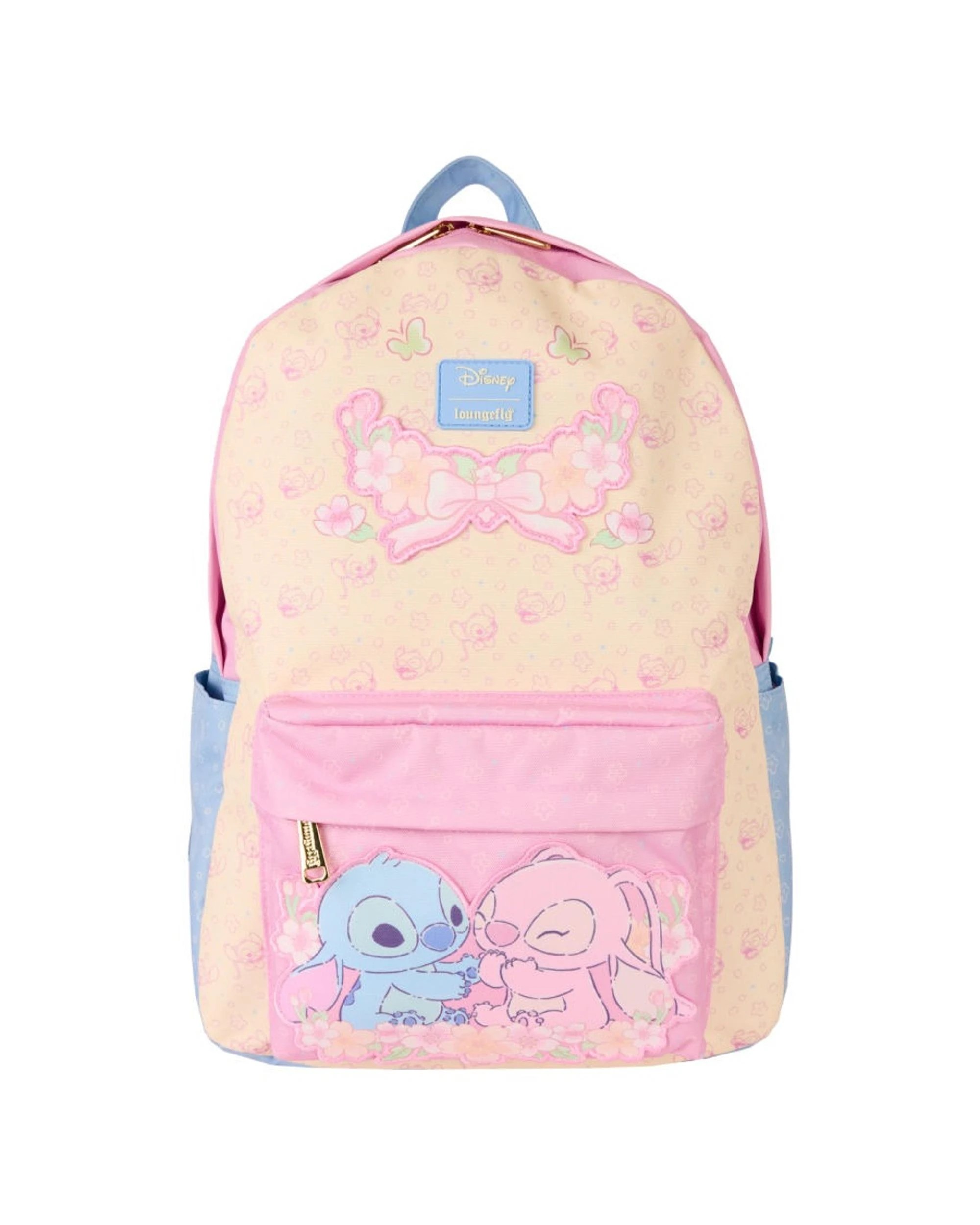 1 Loungefly Disney Lilo and Stitch Stitch and Angel All Over Print Nylon Full-Size Backpack, 1 of 4