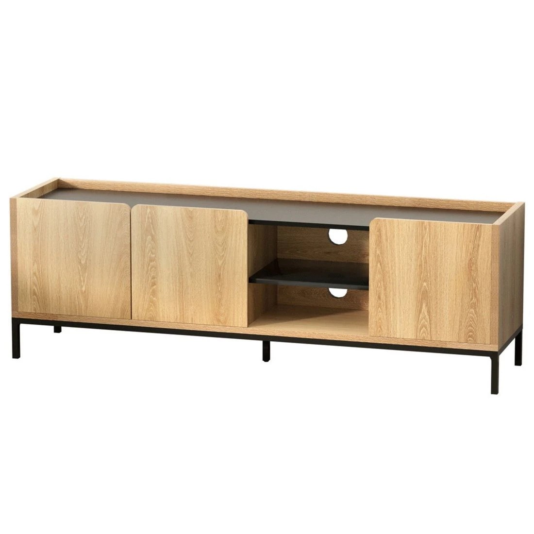 1 Artiss TV Unit Entertainment Unit Storage Cabinet Shelf 160cm - Brown, 1 of 8