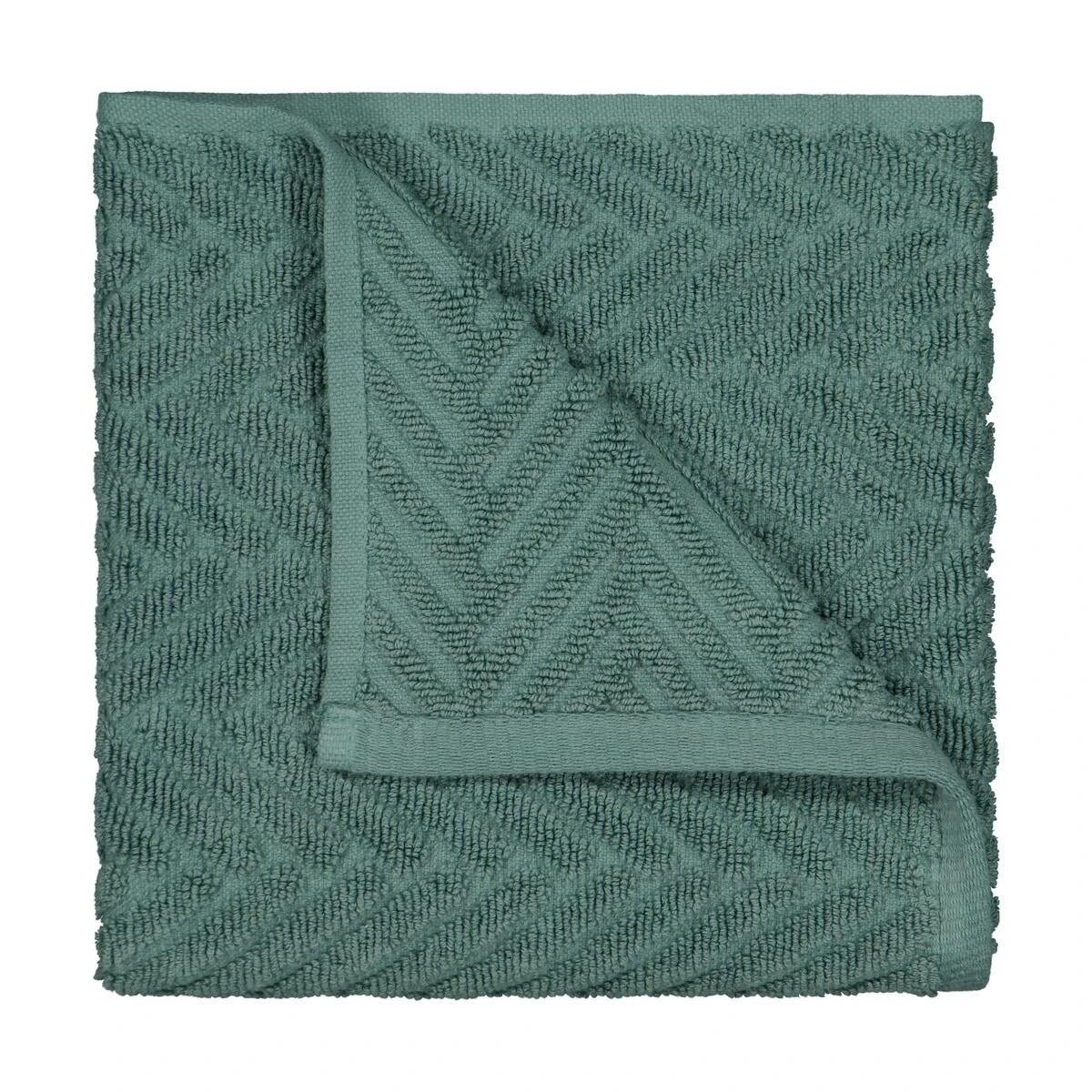1 Chevron Cotton Hand Towel - Cypress, 1 of 6