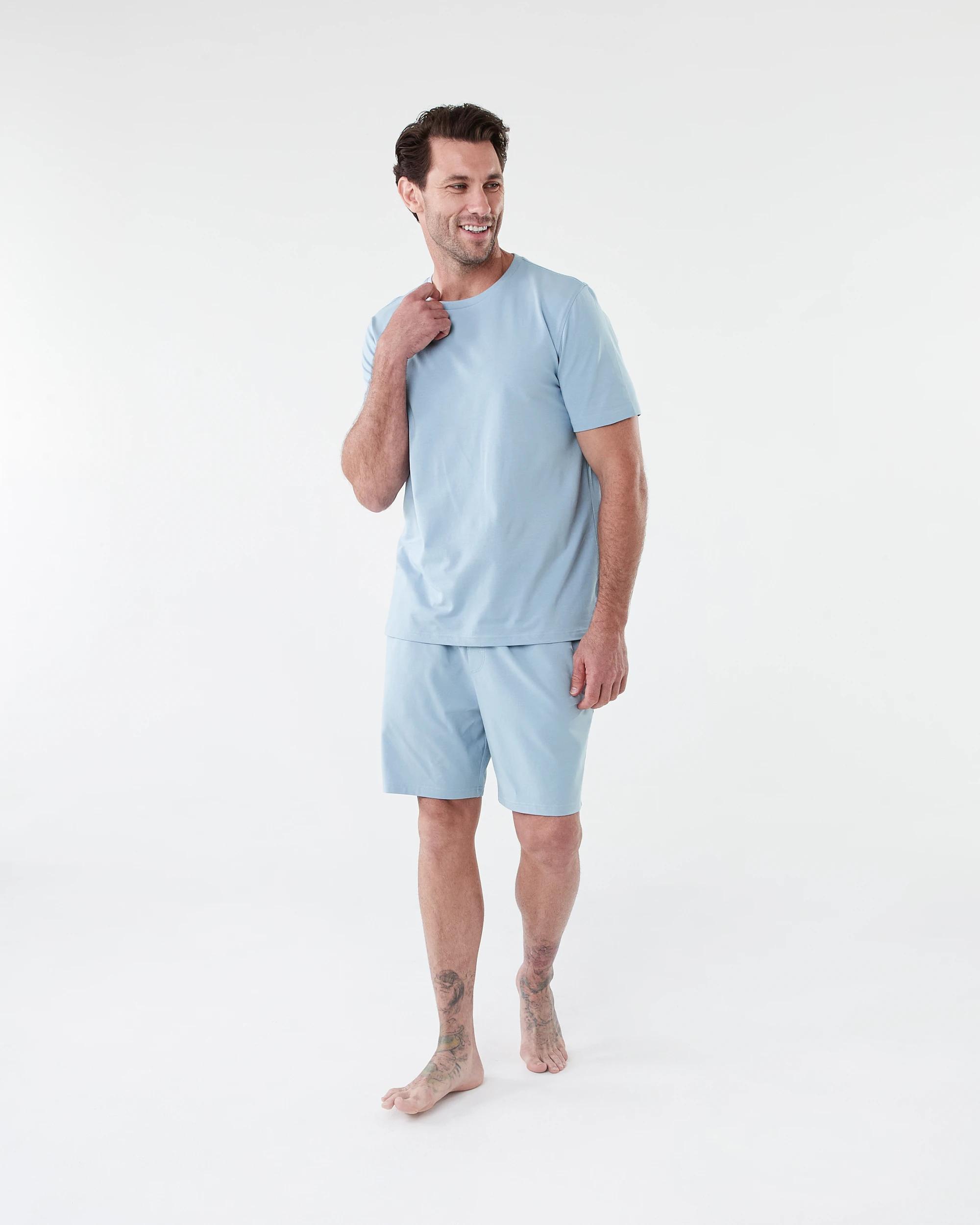 6 Cotton Elastane Sleep Top FOG BLUE, 6 of 6