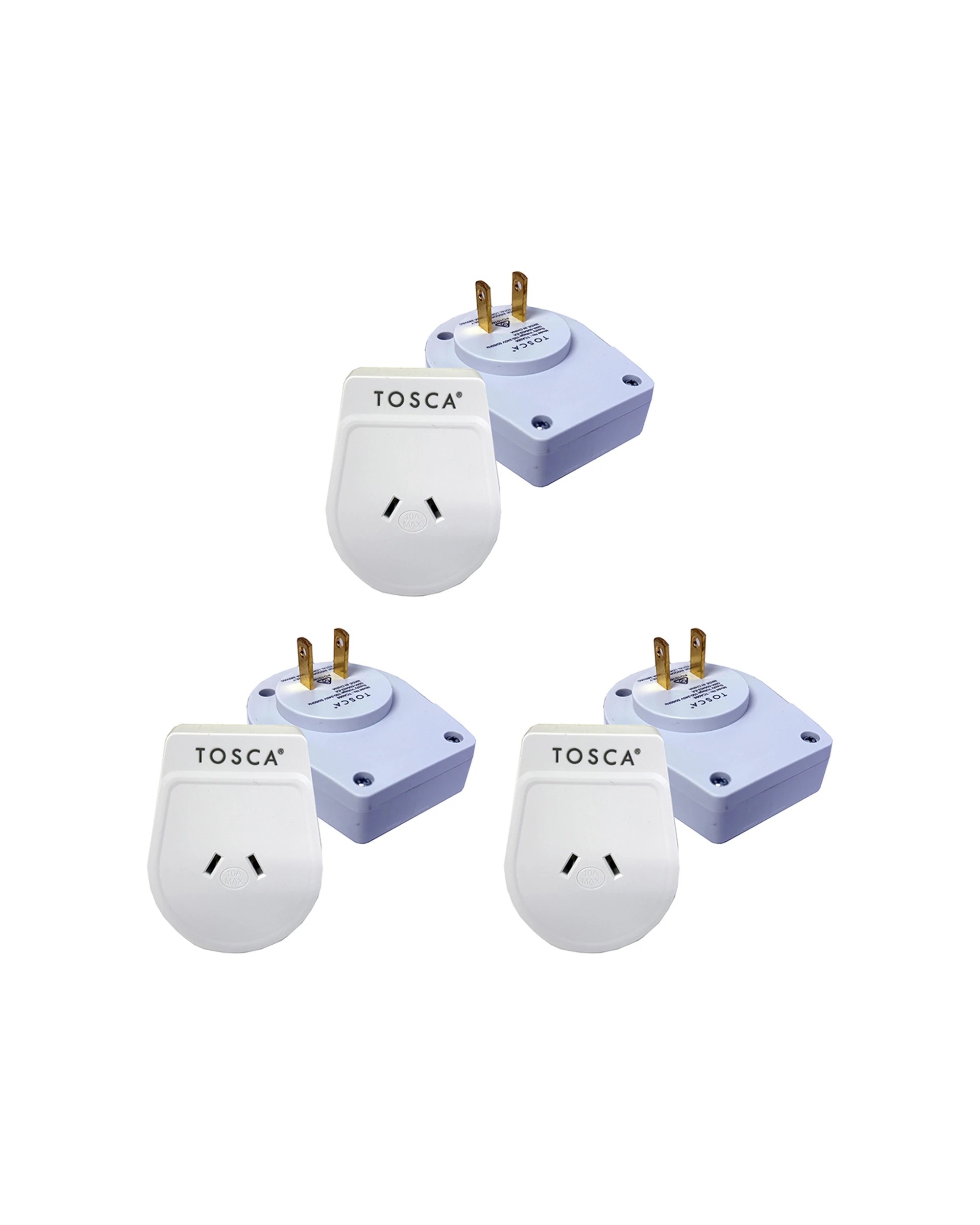 1 Tosca 3Pk Japan Ob Portable Travel Power Adapter - White, 1 of 4