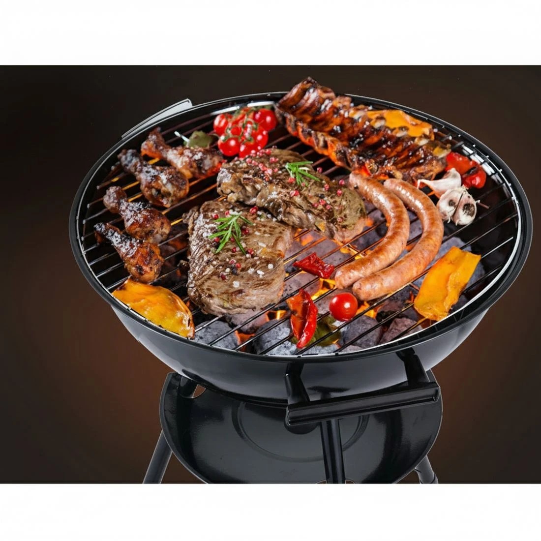 3 Grillz BBQ Grill Smoker - Black, 3 of 7