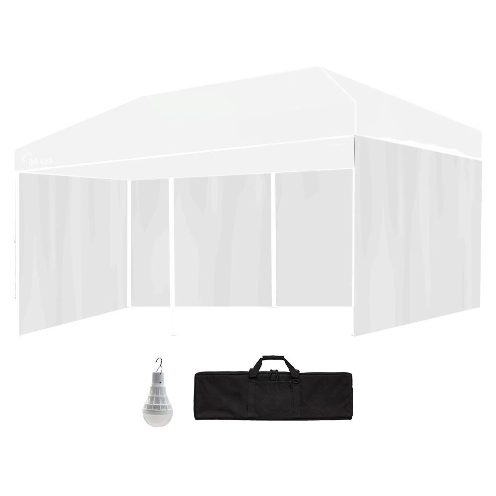 1 Red Track 6x3m Gazebo Accessory Pack with Walls, Wheeled Bag, LED Light - White, 1 of 1