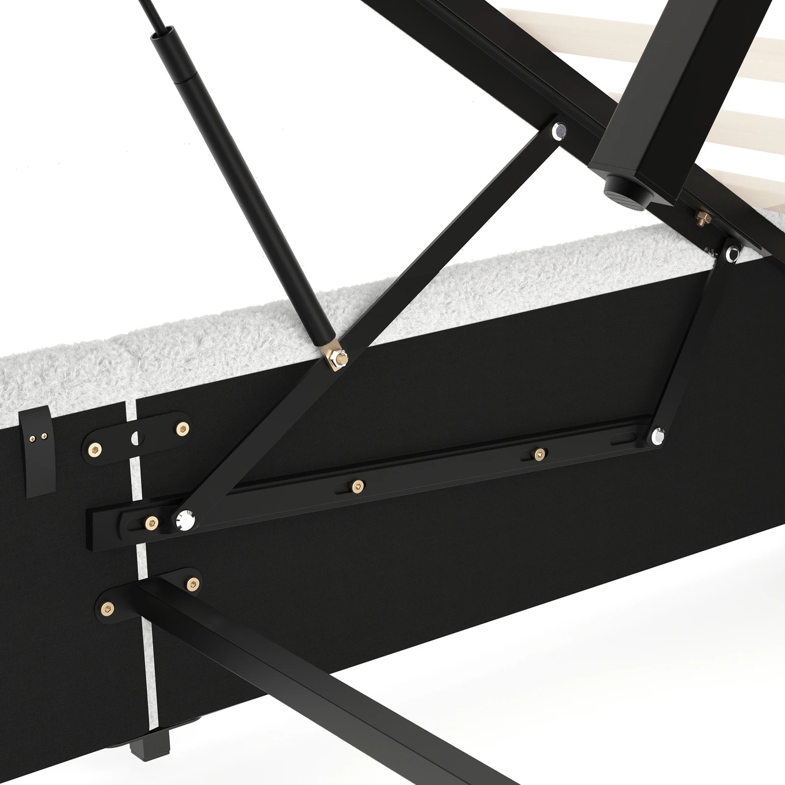 8 Alfordson Bed Frame Queen Size Gas Lift Storage Base Wooden Boucle Milton - White, 8 of 10