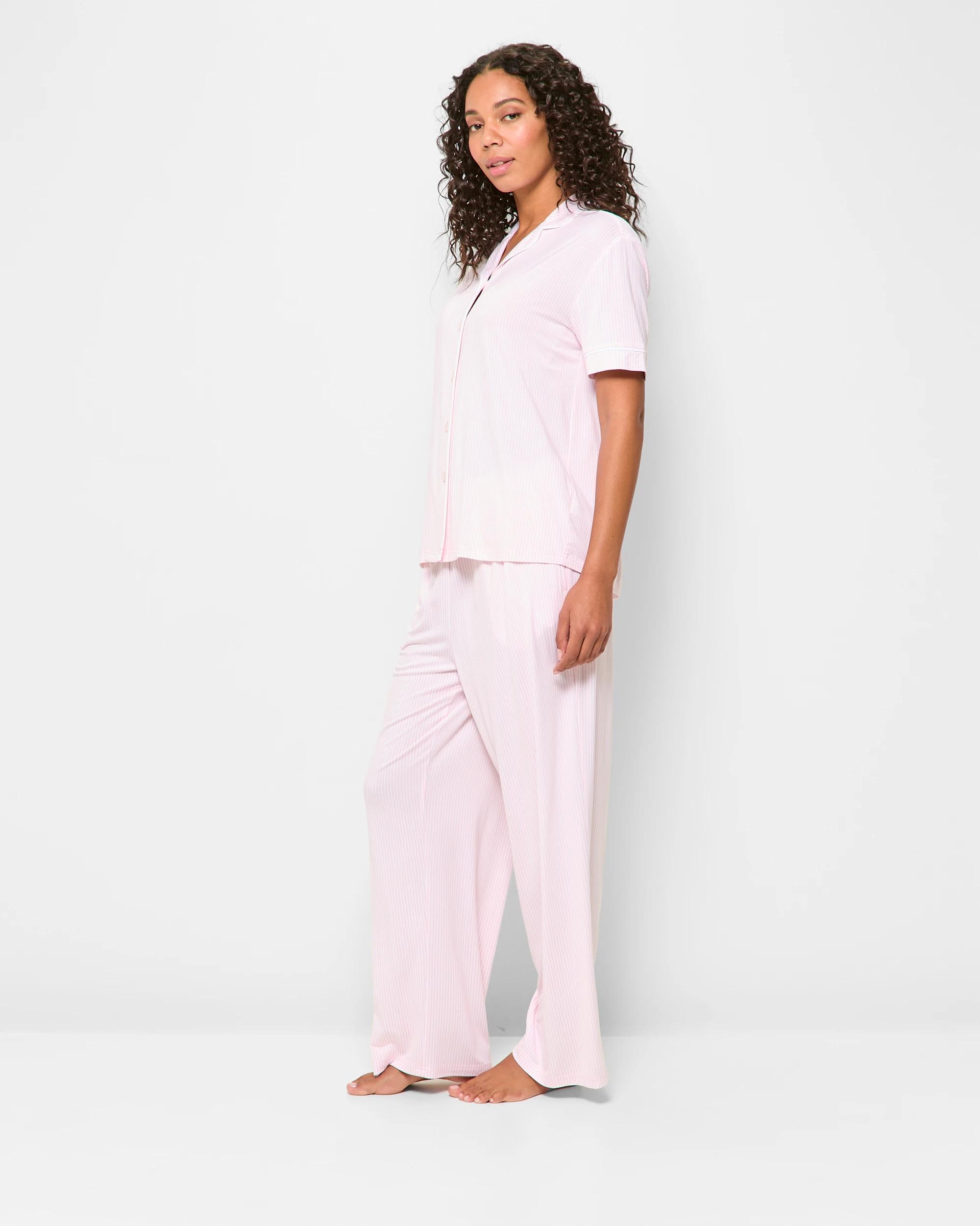 3 Target Woman Womens Soft Comfort Bamboo Full Length Pyjama Set PINK STRIPE, 3 of 5