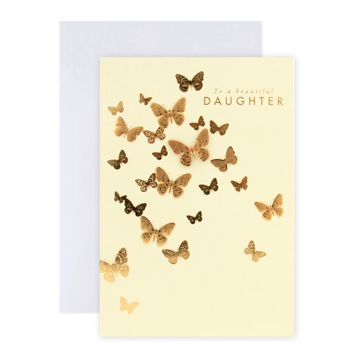 1 Connections from Hallmark Celebration Card for Daughter - Gold Butterflies, 1 of 3
