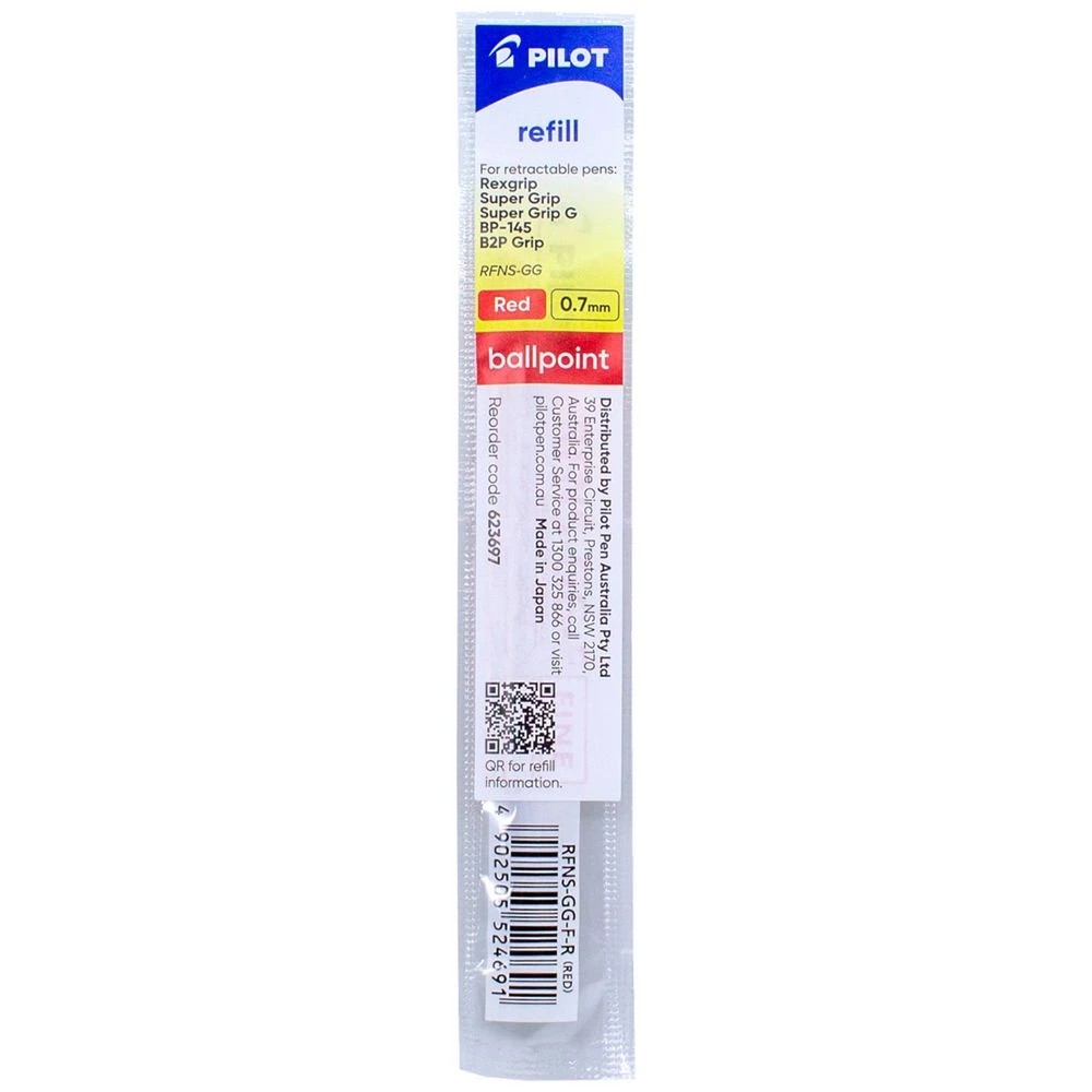 1 PILOT RFNS-GG-F-R Ballpoint Refill 0.7mm Red, 1 of 6