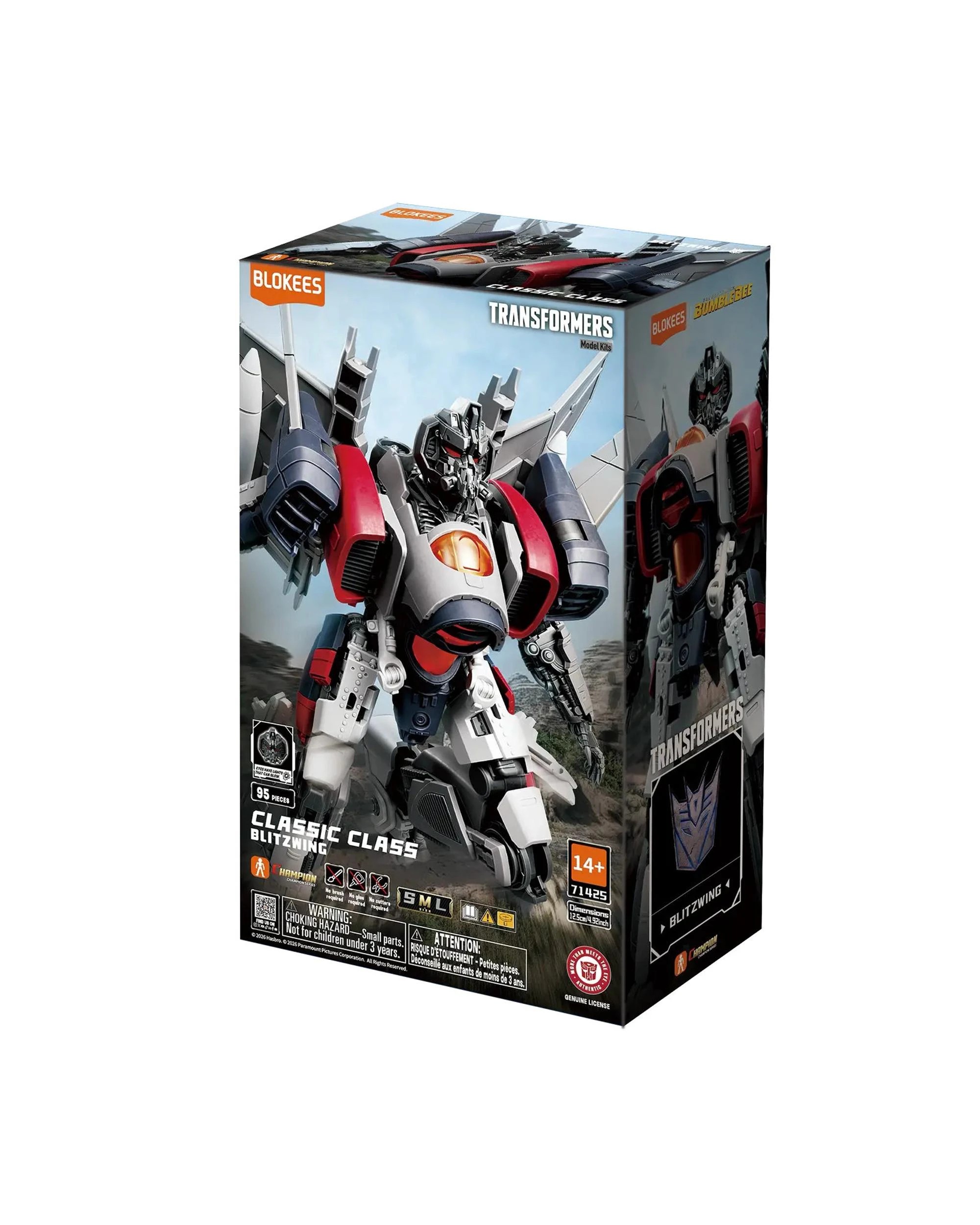 1 Blokees Transformers Bumblebee Classic Class 25 Blitzwing Action Figure Model Kit, 1 of 8