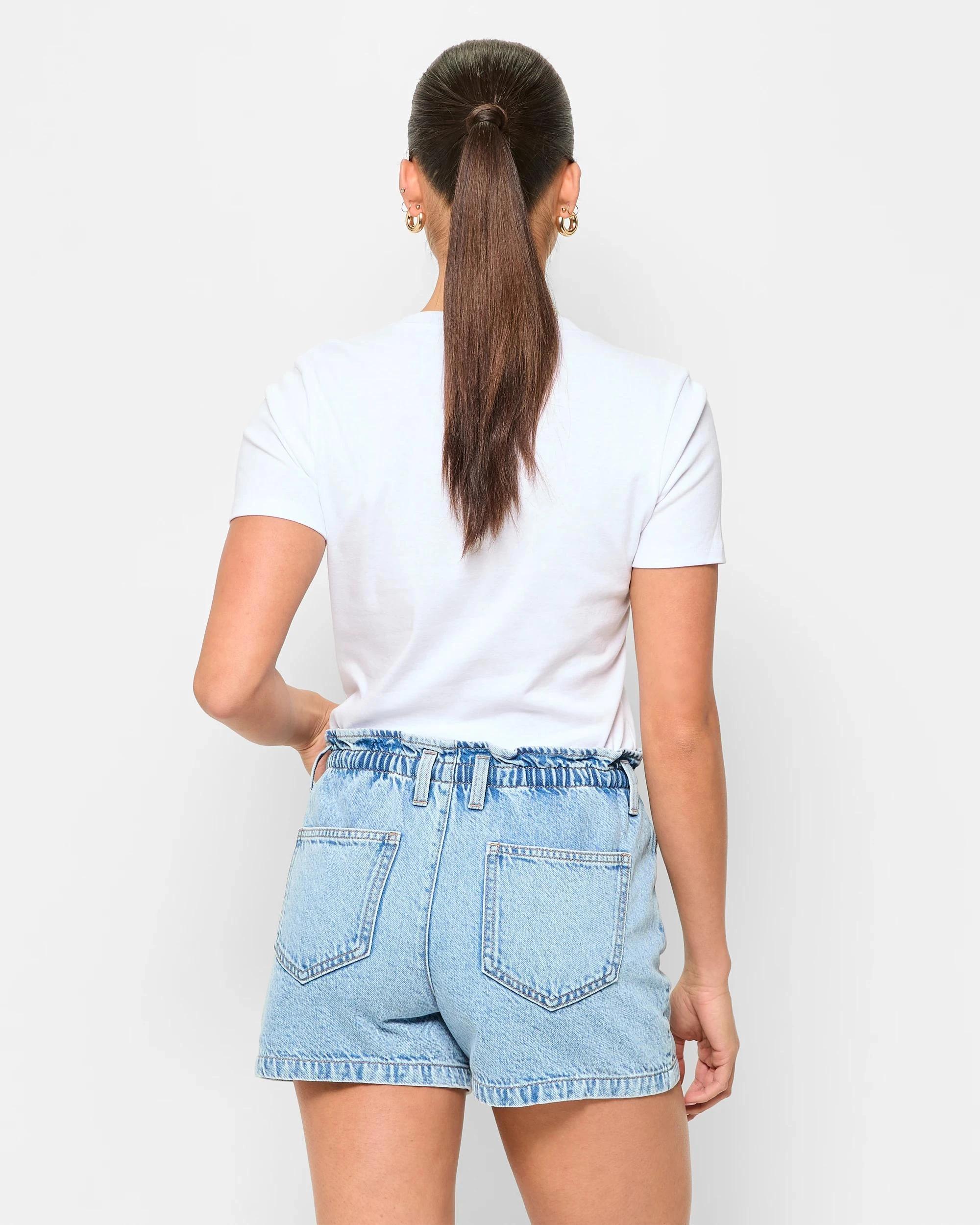 4 Denim Paperbag Shorts - Lily Loves ICONIC LIGHT INDIGO, 4 of 5