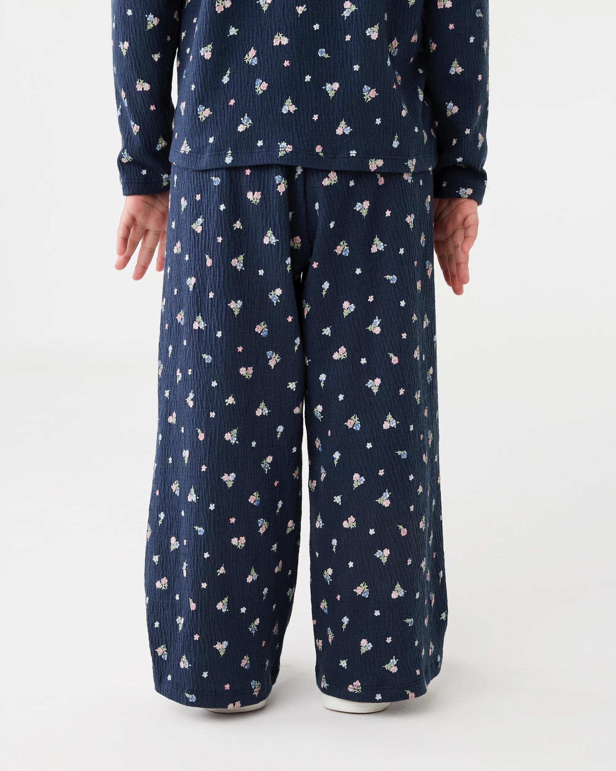 2 Wide Leg Crinkle Pants Nvy Floral, 2 of 5