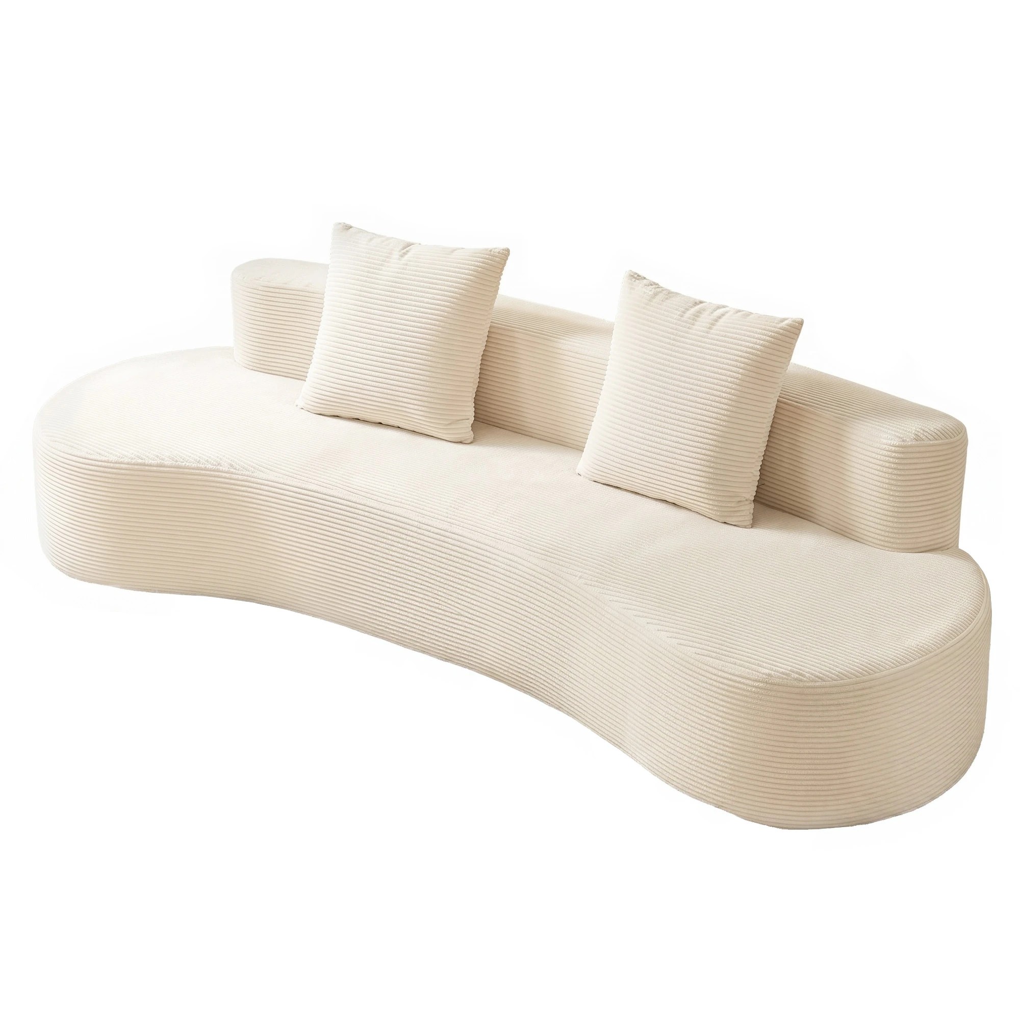 1 Artiss 228cm Modular Sofa Bed Sectional Boneless Couches for Living Room - White, 1 of 8