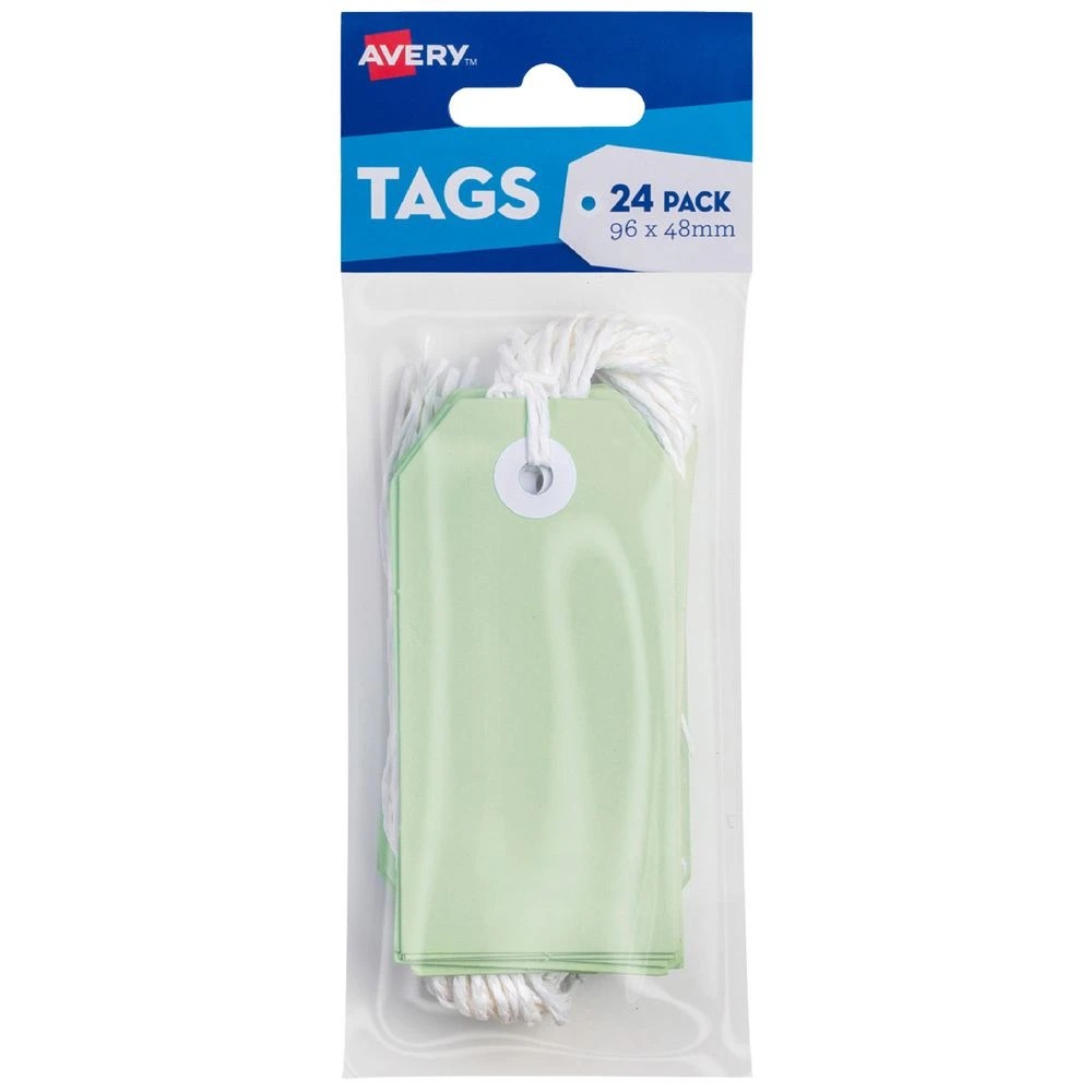 1 Avery Tag with String 96 x 48mm Green 24 Pack, 1 of 3
