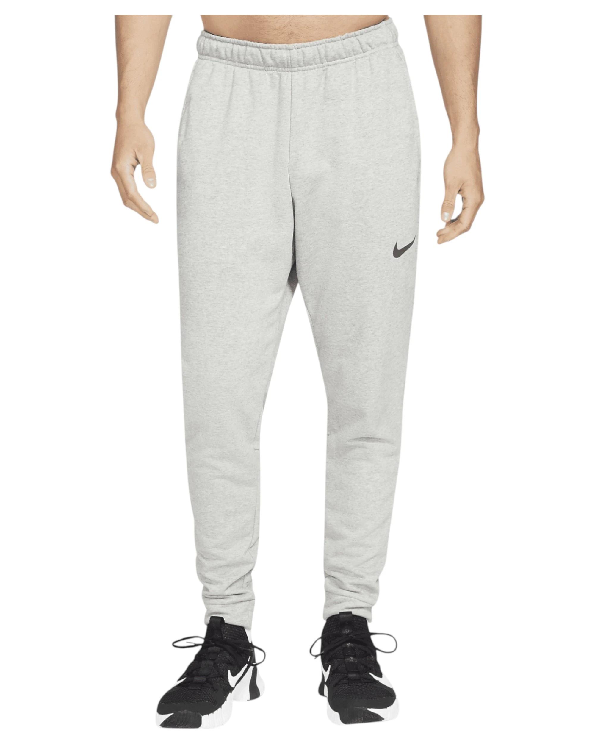 1 Nike Mens Dri-FIT Taper Fitness Fleece Trousers Grey Trackies GREY, 1 of 6