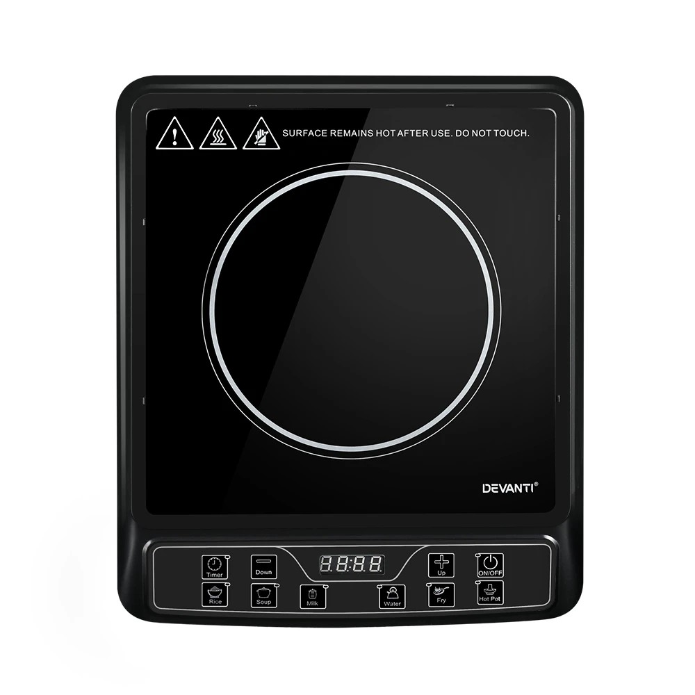 1 Devanti Induction Cooktop 30cm Portable Cooker - Black, 1 of 6