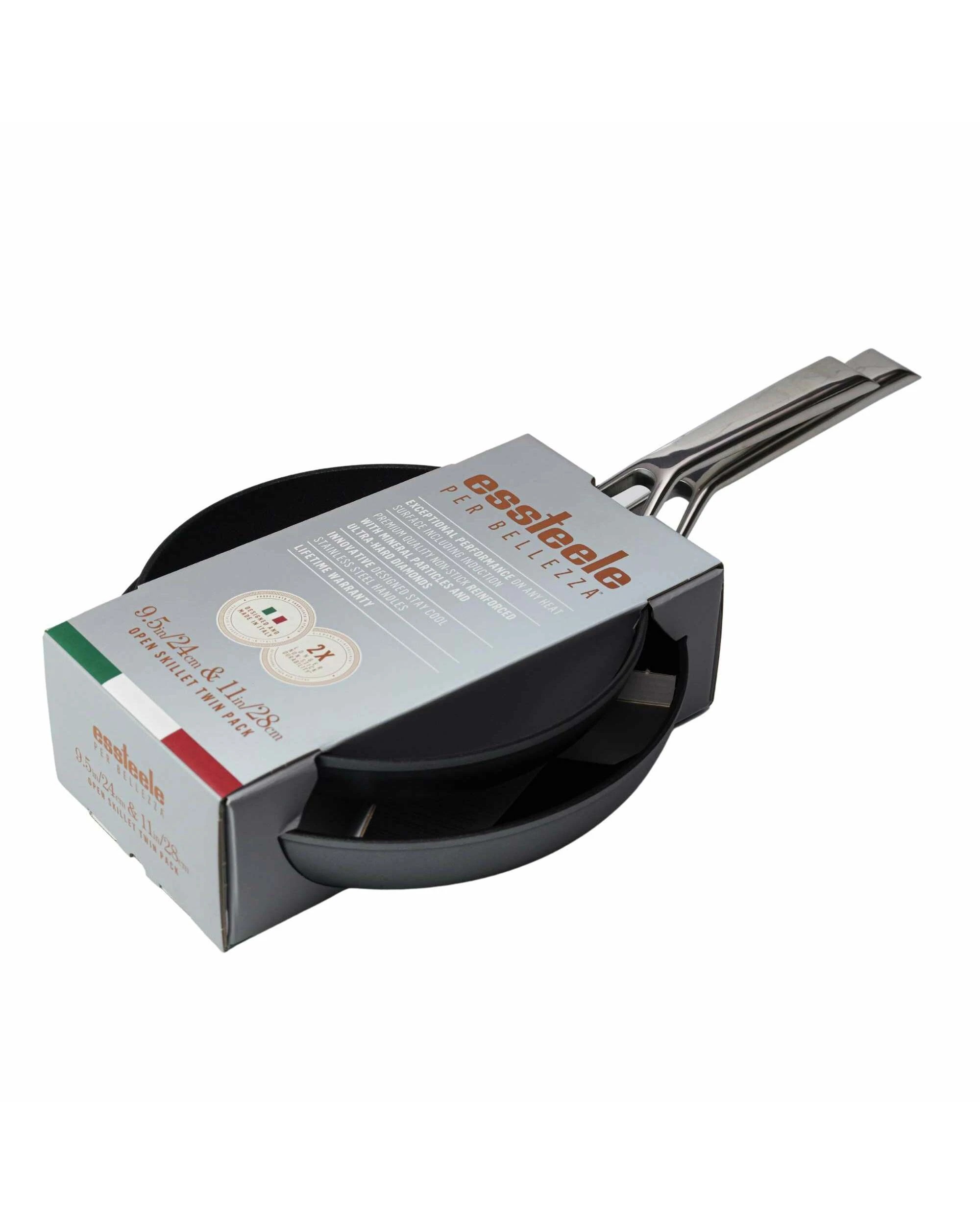 2 Essteele Per Bellezza Nonstick Induction Open Skillet Twin Pack 24/28cm - Grey, 2 of 2