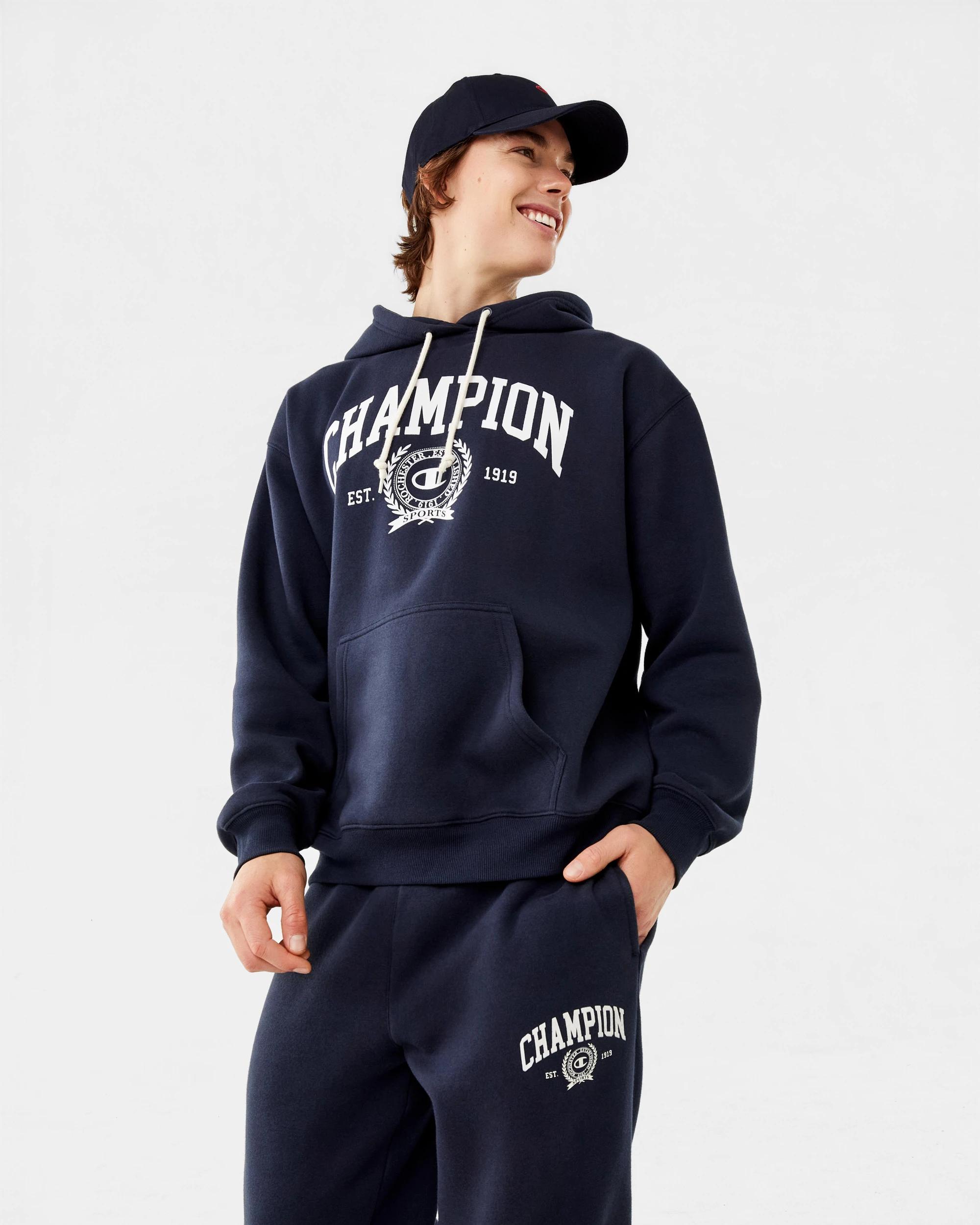 9 Champion Varsity Mens Hoodie Navy, 9 of 9