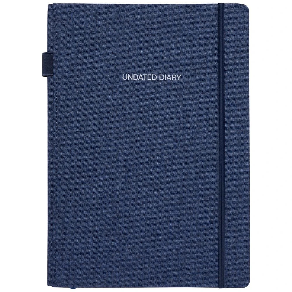 1 Otto A4 Recycled Day to Page Undated Diary Navy, 1 of 6