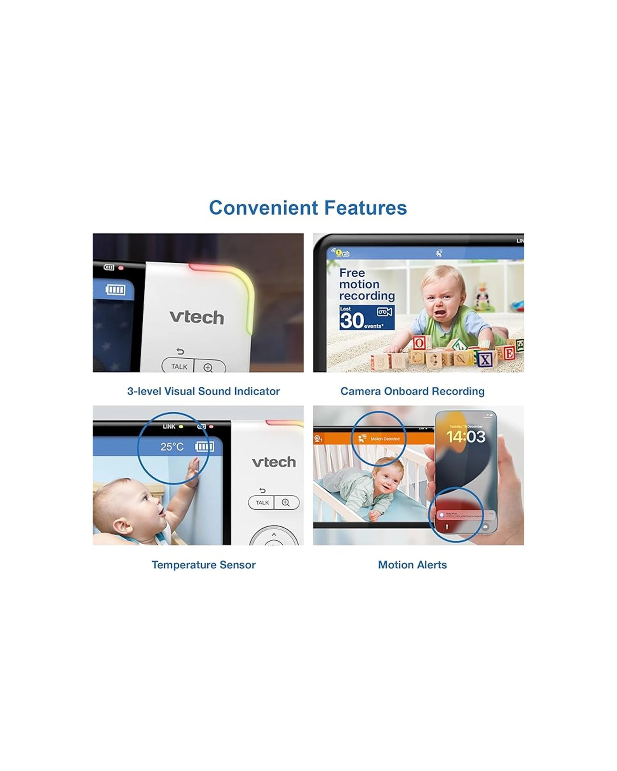 3 Vtech 2 Camera 7 Inch Hd Pan And Tilt Video Baby Monitor With Remote Access 720p - White, 3 of 3