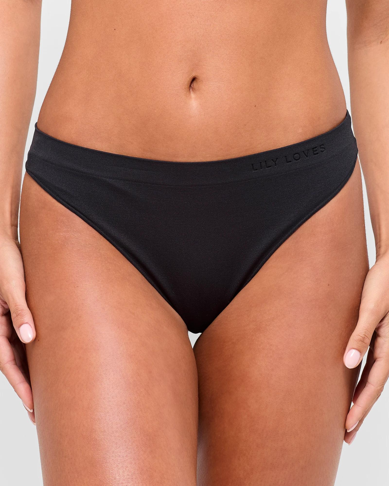 2 2 Pack Seamfree Embossed G-string Briefs - Lily Loves BLACK, 2 of 3