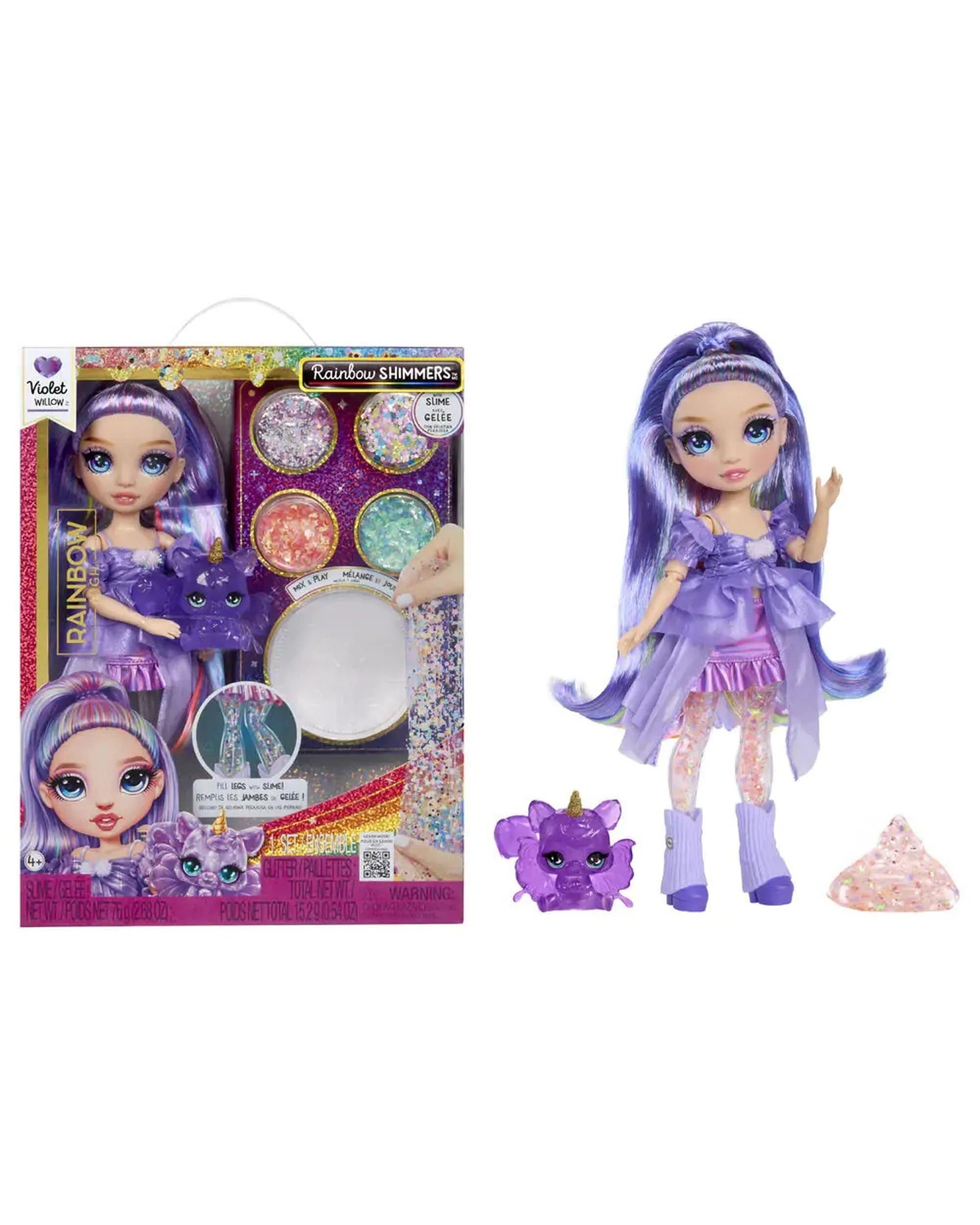 1 Rainbow High Rainbow Shimmers Violet Willow Fashion Doll with Slime - Purple, 1 of 7